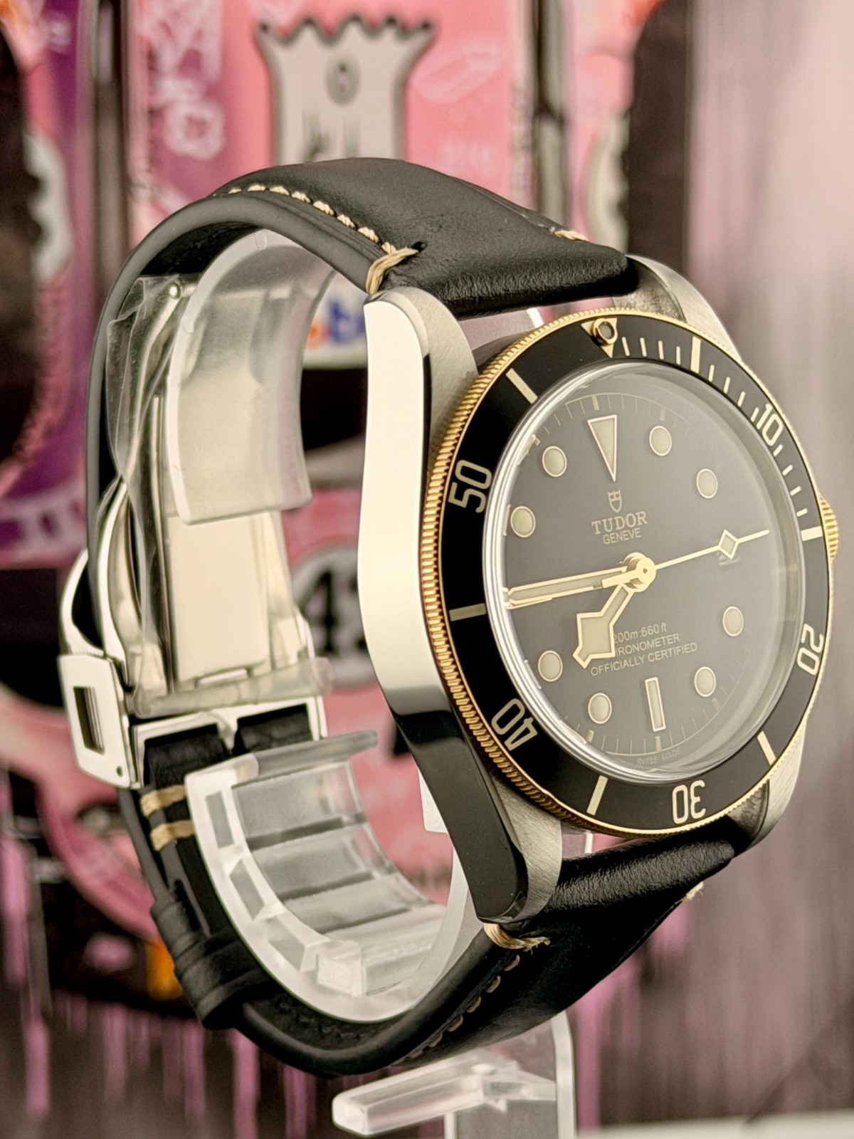 2020 Tudor Black Bay 41mm Steel Gold S&G Leather Strap Watch 79733N B+P