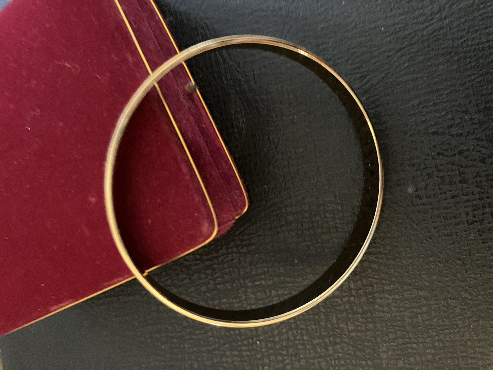 Monet Gold Tone Bangle Bracelet W Etched Design Estate Jewelry Vintage Signed