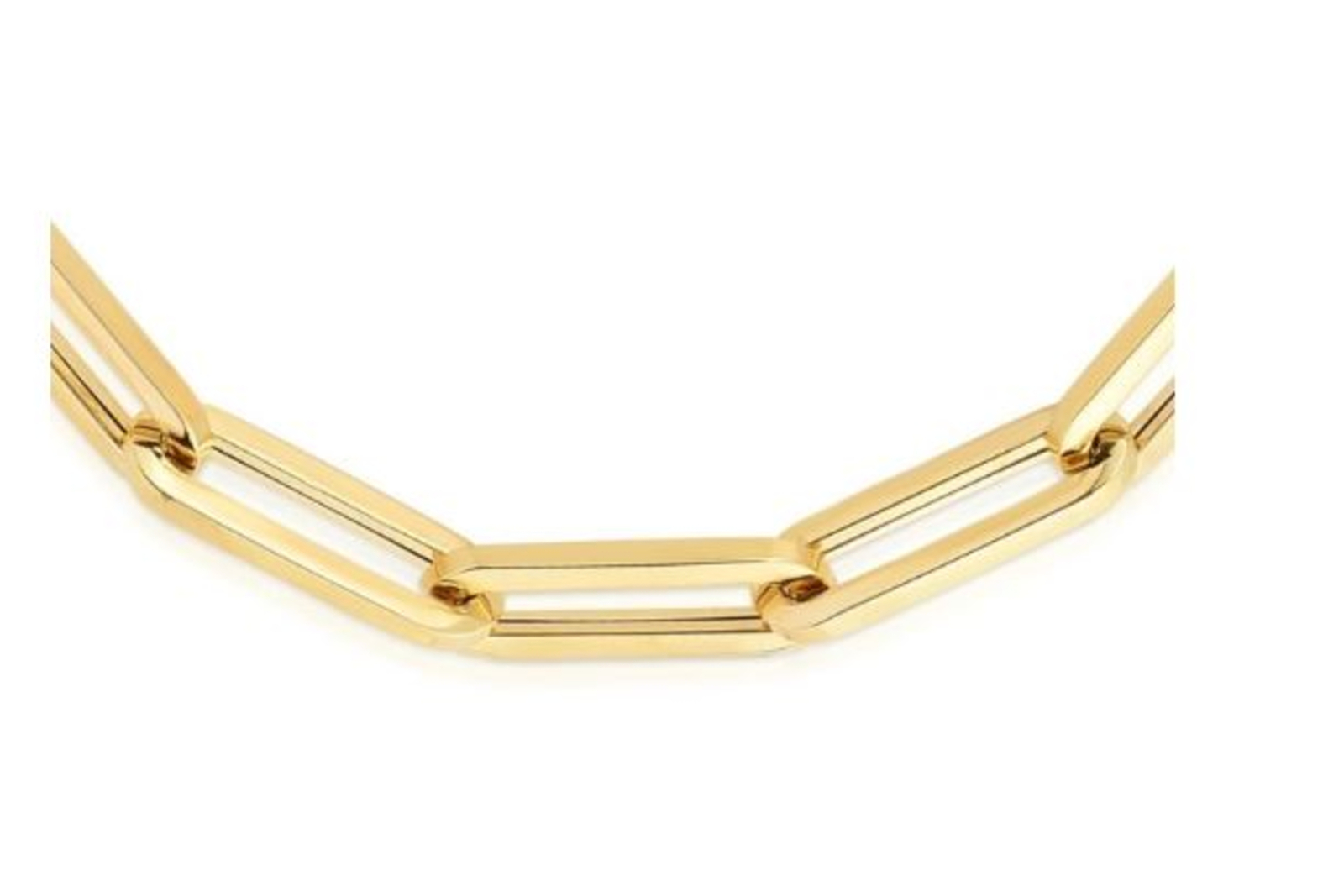 14K Gold Fancy Paperclip Bracelet 6.1mm