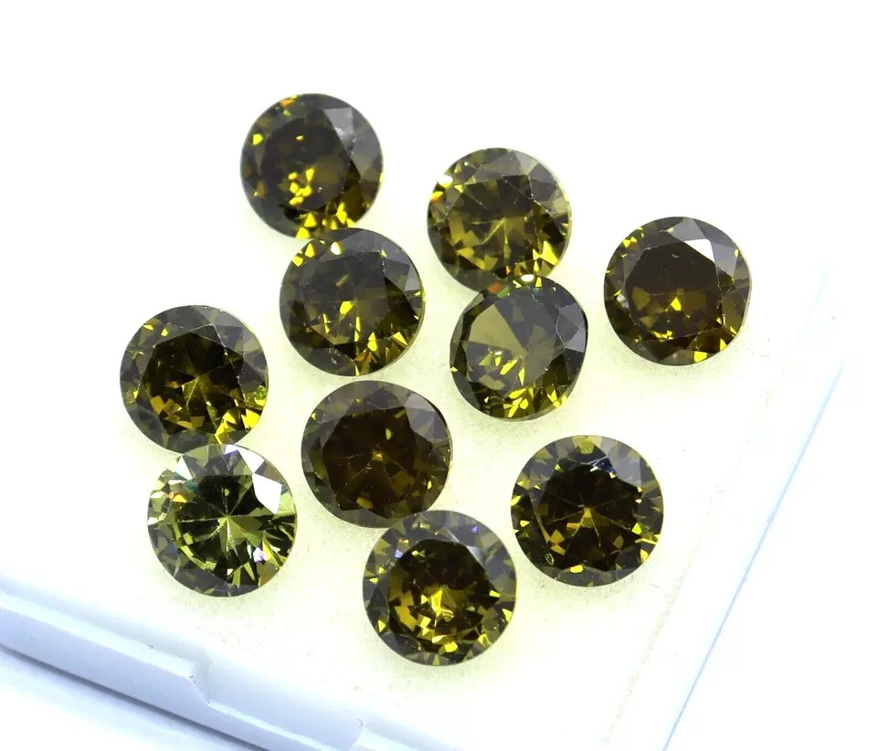 Certified Round Cut 45 Pcs 6 mm Natural Green Zircon Cambodian Gemstone Lot