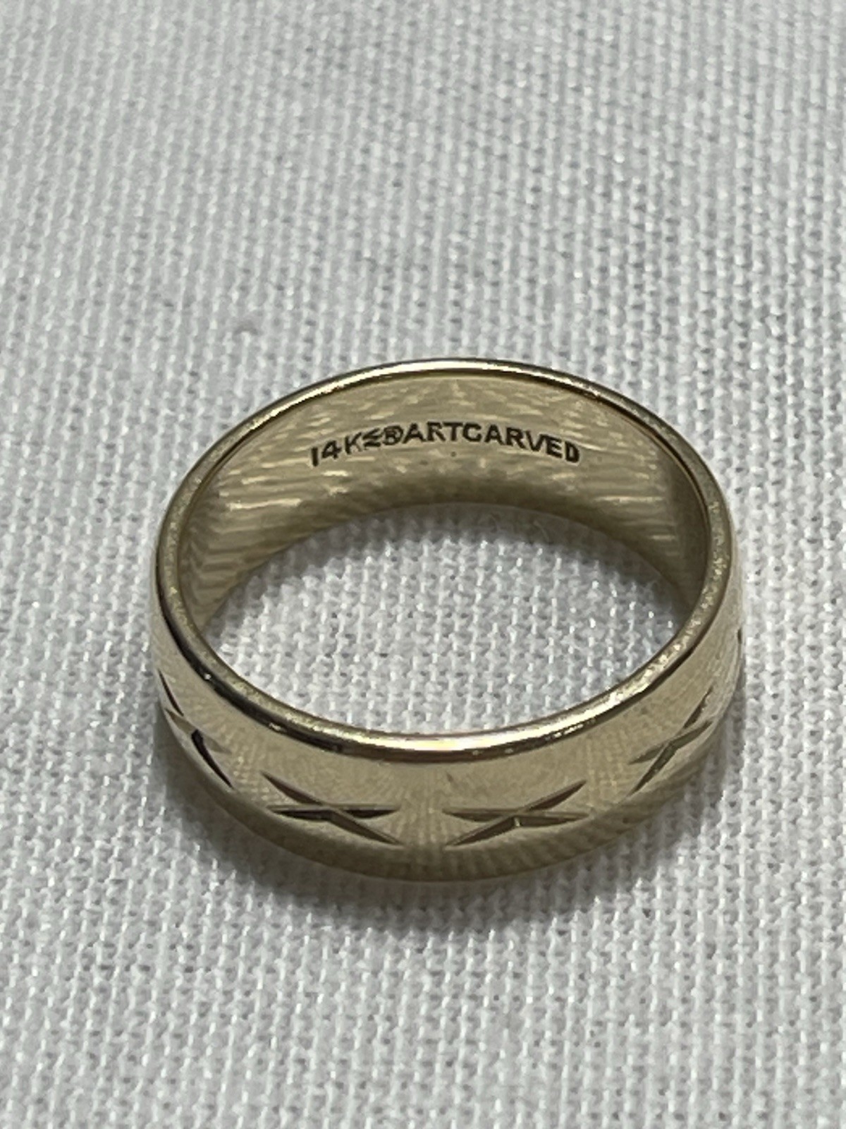 Vintage ArtCarved 14K Yellow Gold Wedding Band Ring 4.8g Engraved Size 5.75