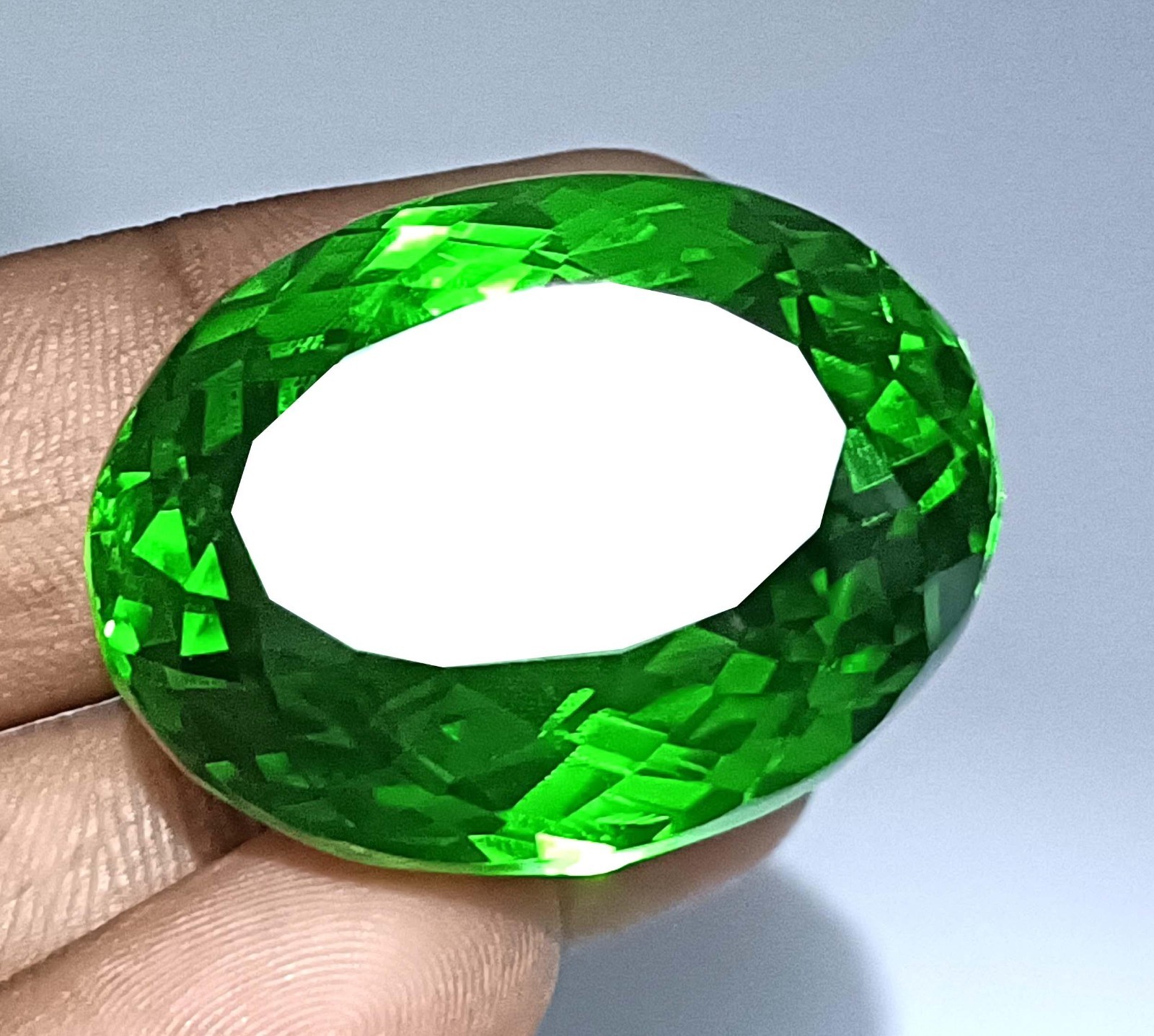 Green Peridot Shiny Oval Cut 101.95 Ct Certified Transparent Loose Gemstone 5ARB