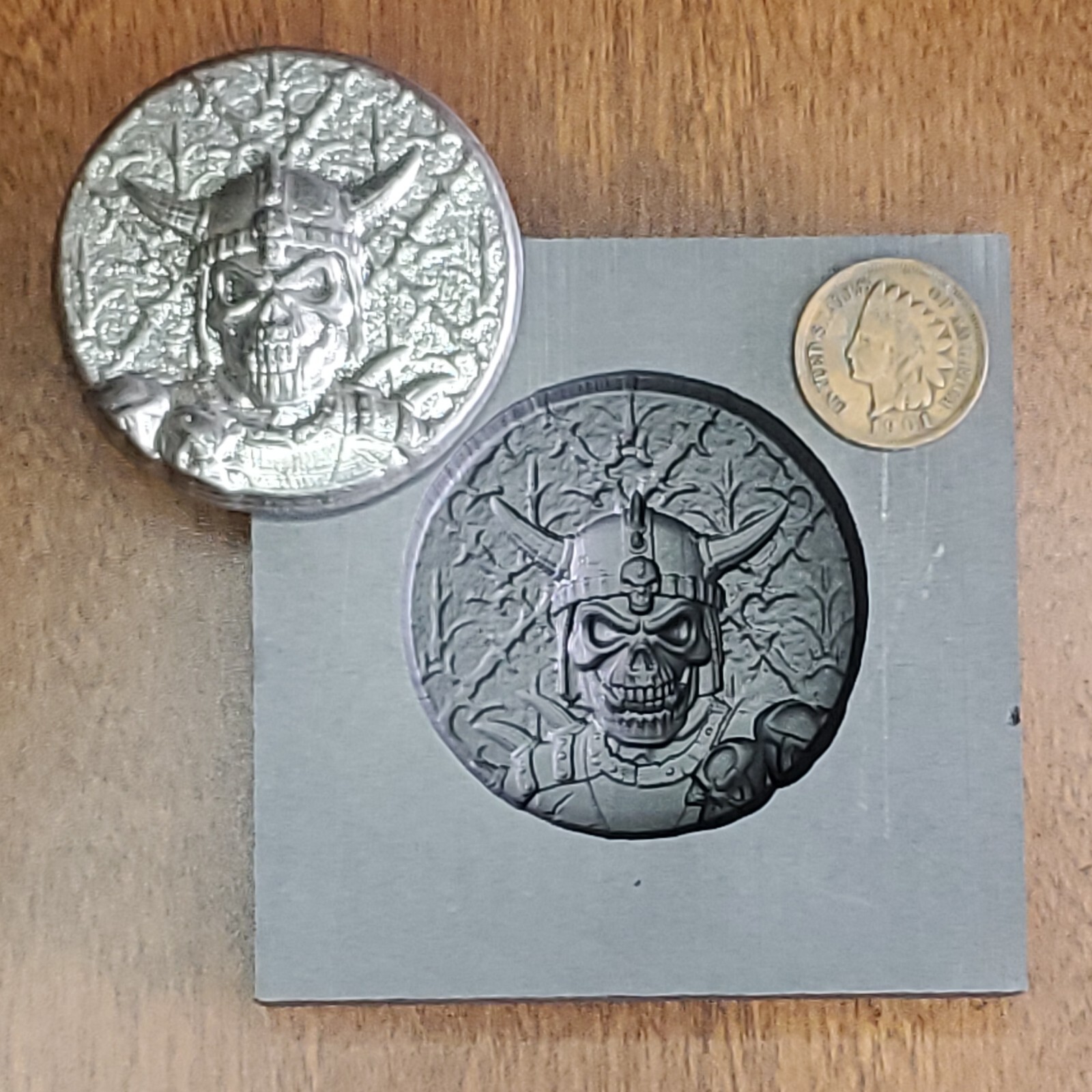 Horn Viking 3D Graphite Ingot Mold Gold Silver Copper Tin Melting Casting