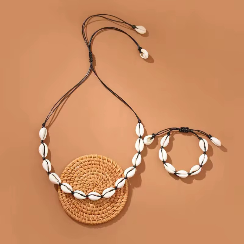 Cowrie Shell Choker Necklace Set for Women – Puka Shell & Seashell Hawaiian