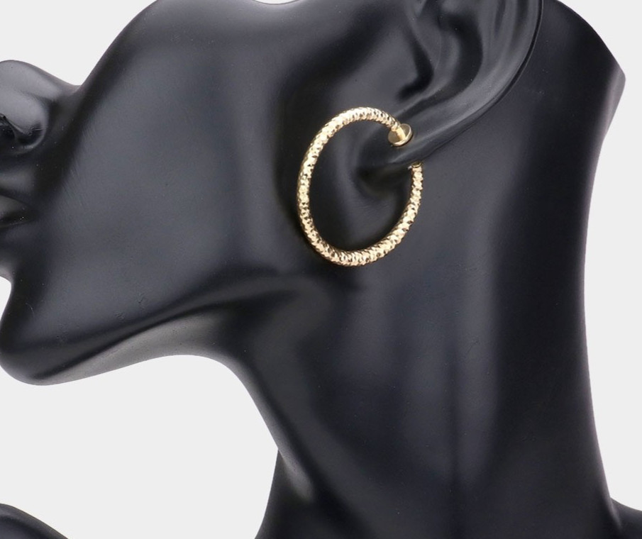 Clip on Hoop Earrings Women New 1″ Gold Plated Hard to Find Hypo Allergenic