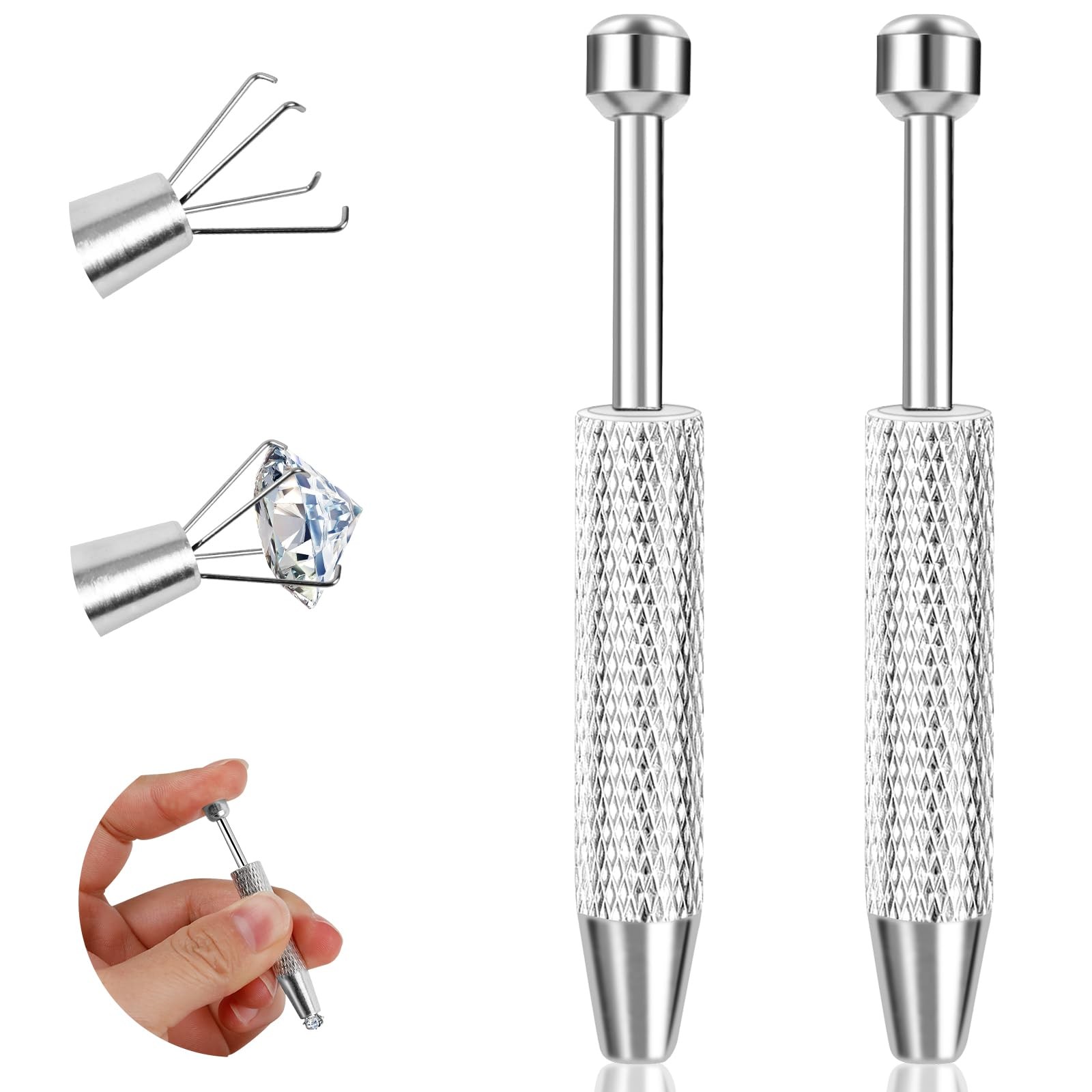 2 PCS Piercing Ball Grabber Tool for Changing Jewelry, Stianless Steel Flat B…