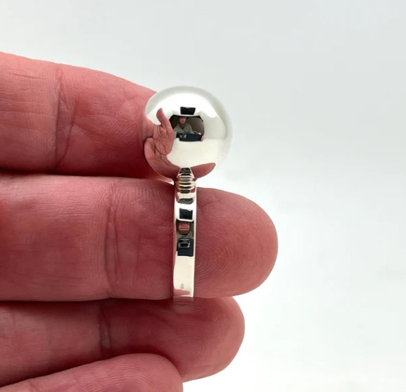 925 Sterling Silver Sphere Ring Handmade Sterling Ball Women Ring All Size SR533