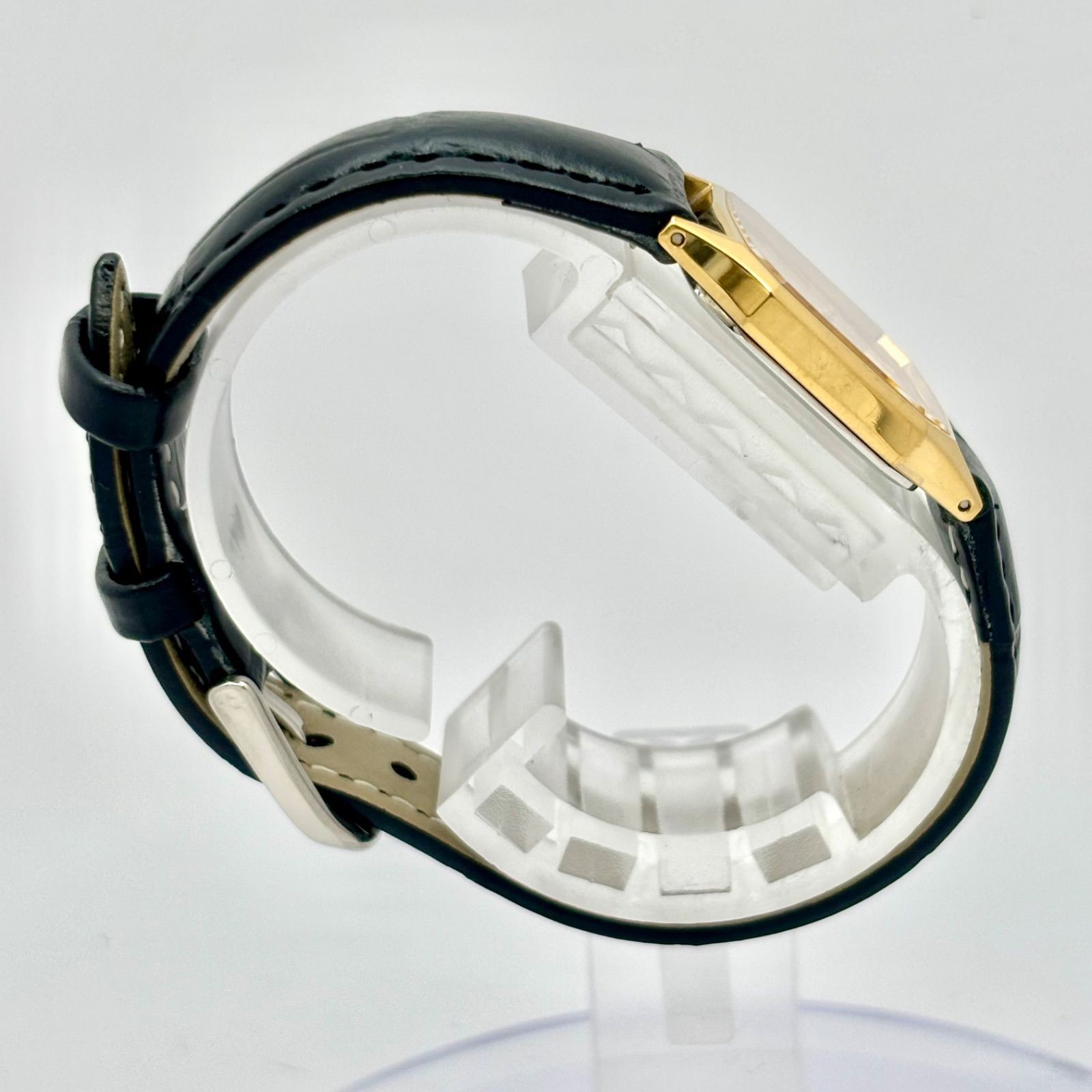 Good condition New battery SEIKO Exceline octagon ladies wristwatch gold 7321 57