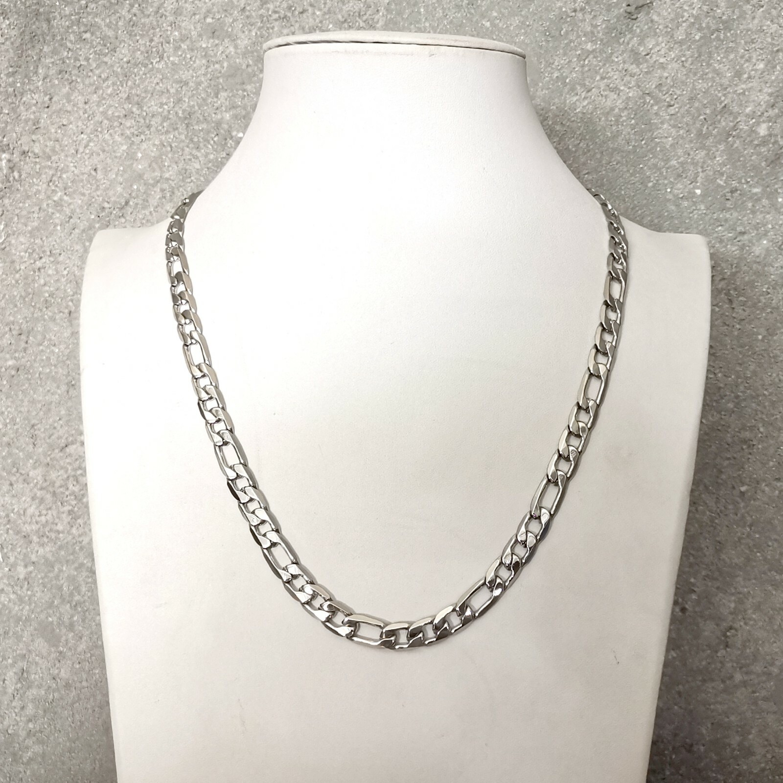Polishing 9mm S.steel Figaro curb CHAIN Link Men’s Bracelet Necklace 7in–40in