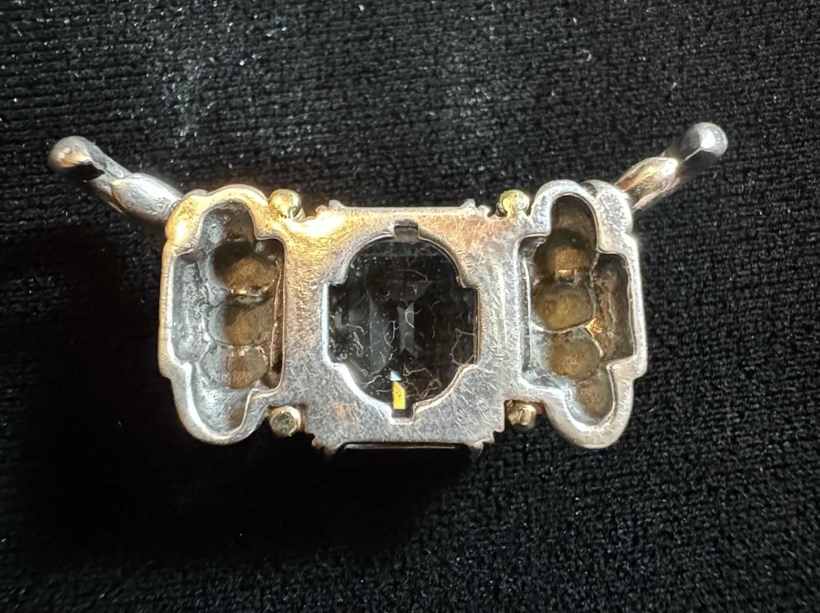 Lagos Caviar 925 Sterling 18K Gold White Topaz Enhancer Pendant 9.5 Grams