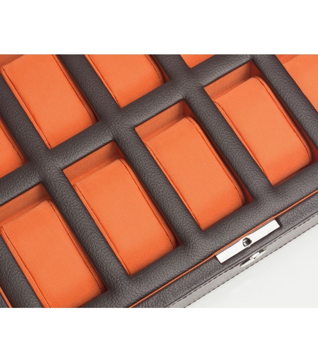 WOLF Windsor 10 Piece Watch Box Storage Case 458406 Brown & Orange BRAND NEW!
