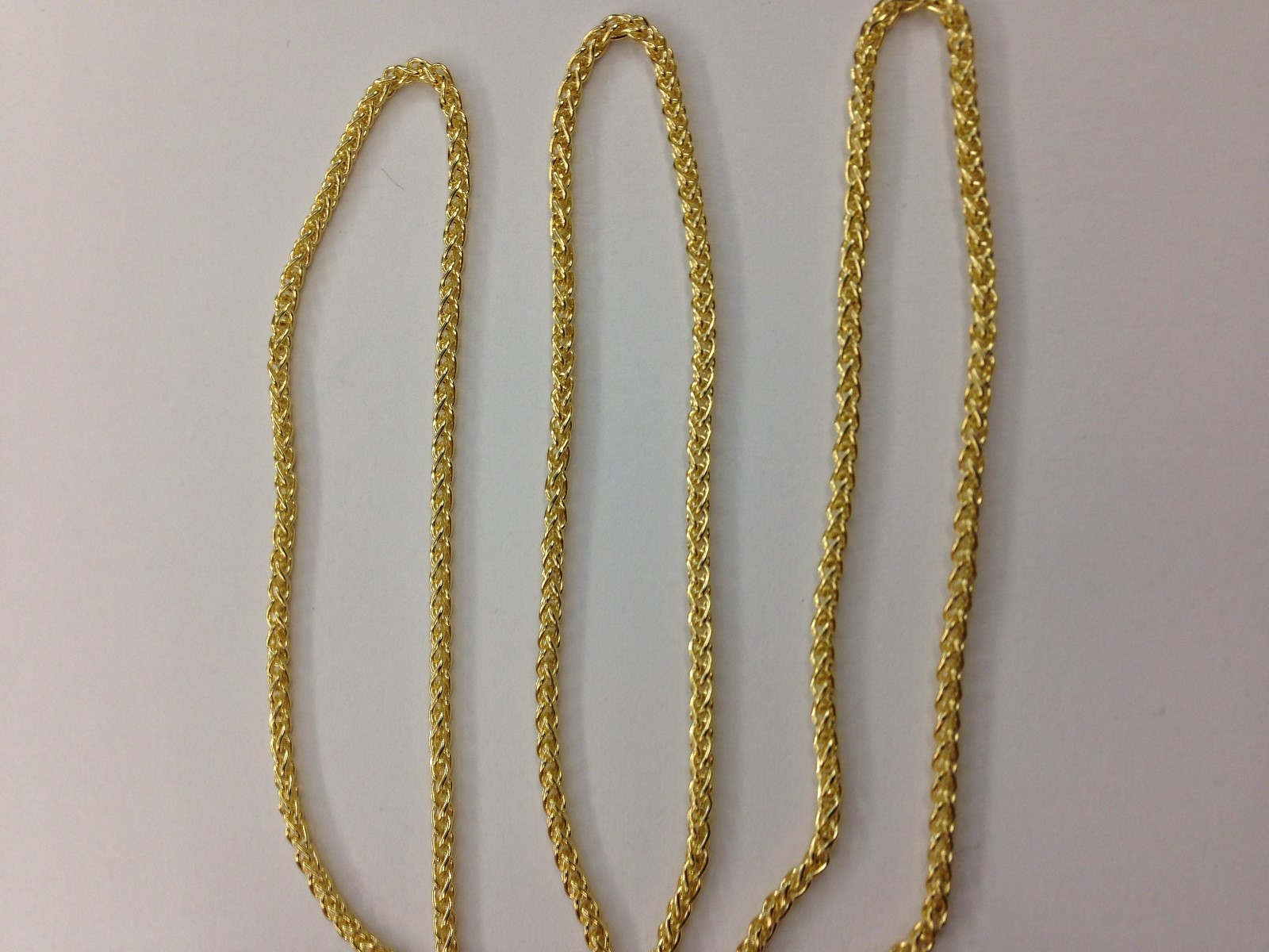 14k Yellow Gold 20″ Basket Rope Round Wheat Link Chain Necklace 1.2mm 3.3 Grams