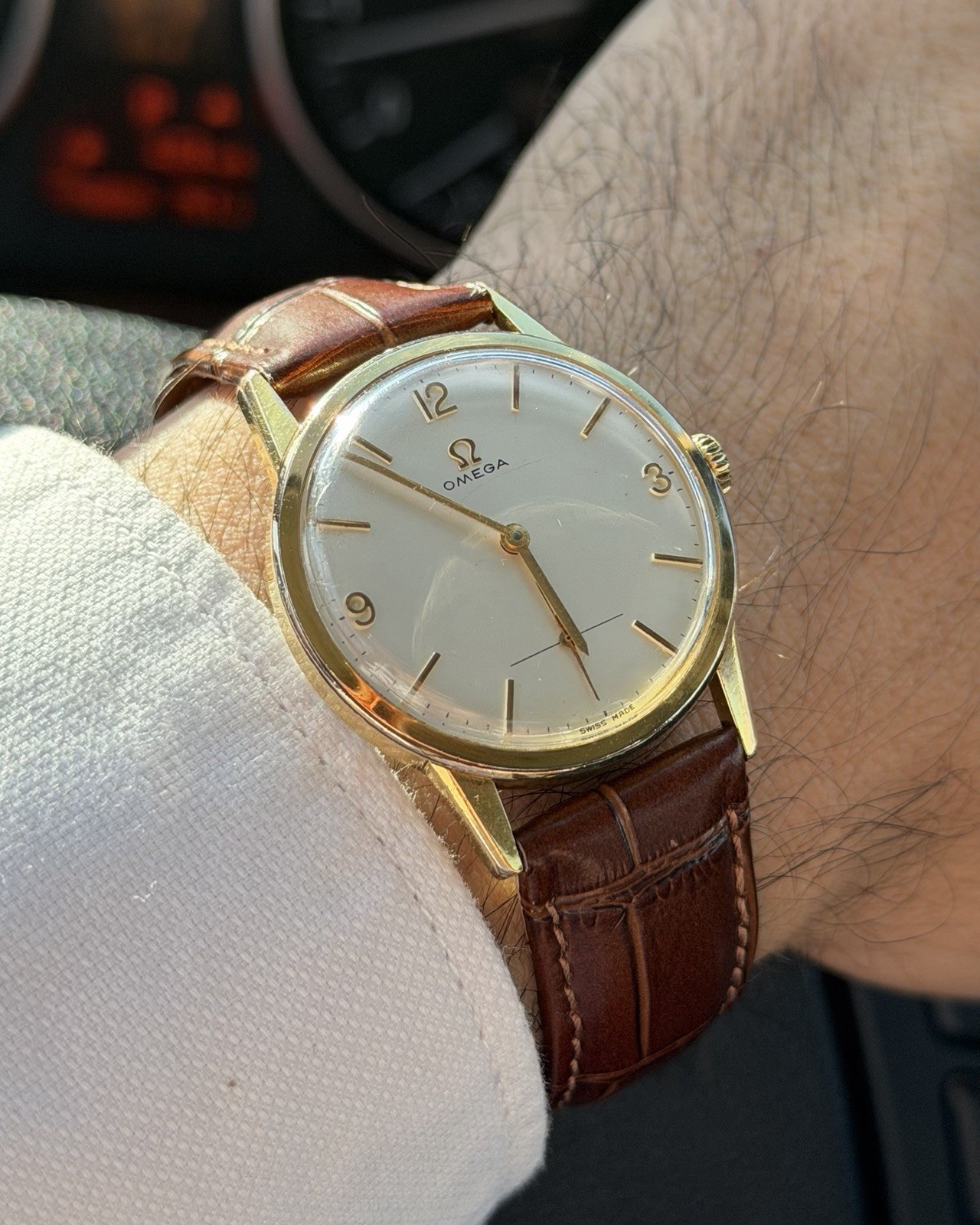 OMEGA 121.001 Vintage Swiss Made Manual Wind Gold Plated 36mm Small Sec