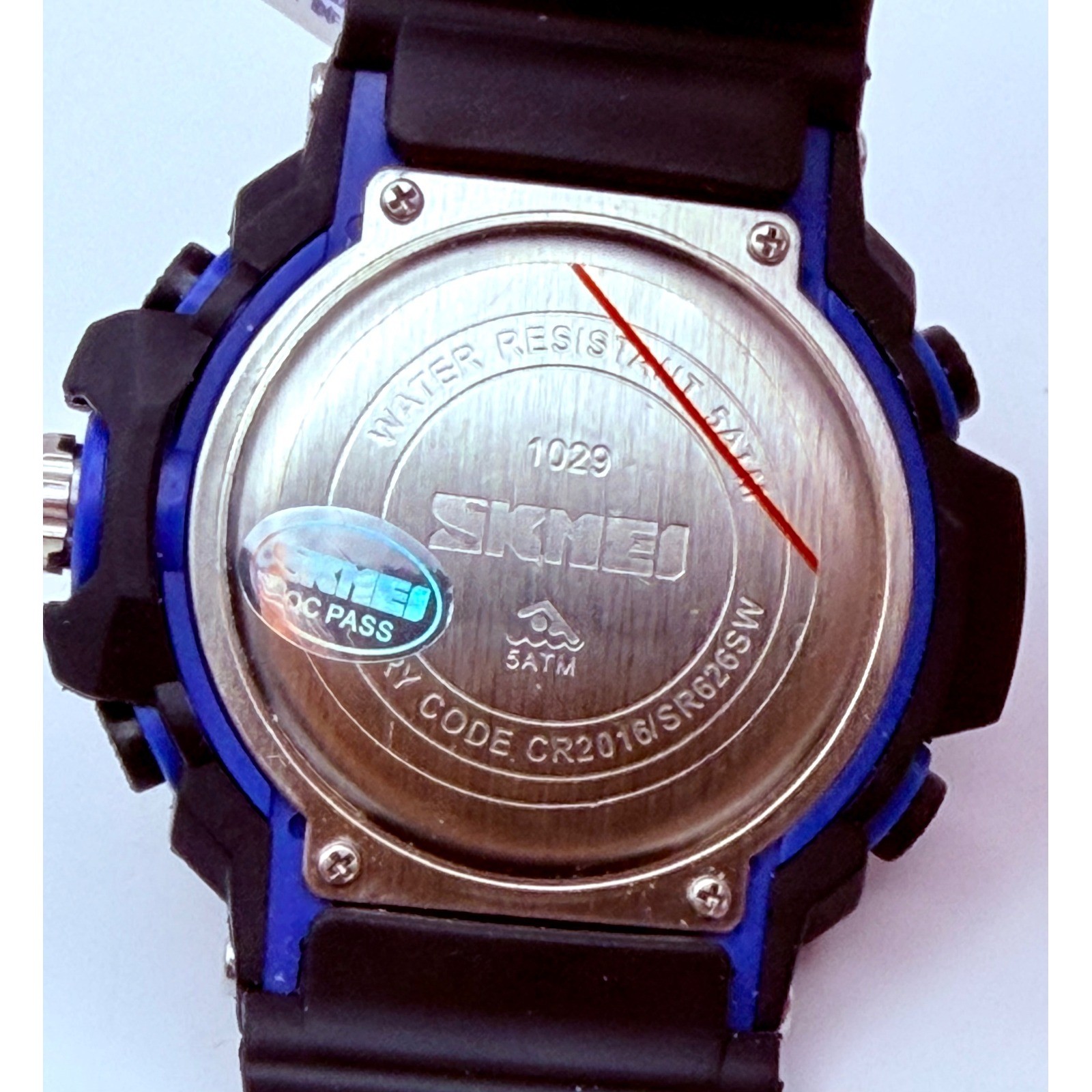 SKMEI 1029 Analog Digital Sport Watch Black Blue Dual Time Alarm NWT Battery