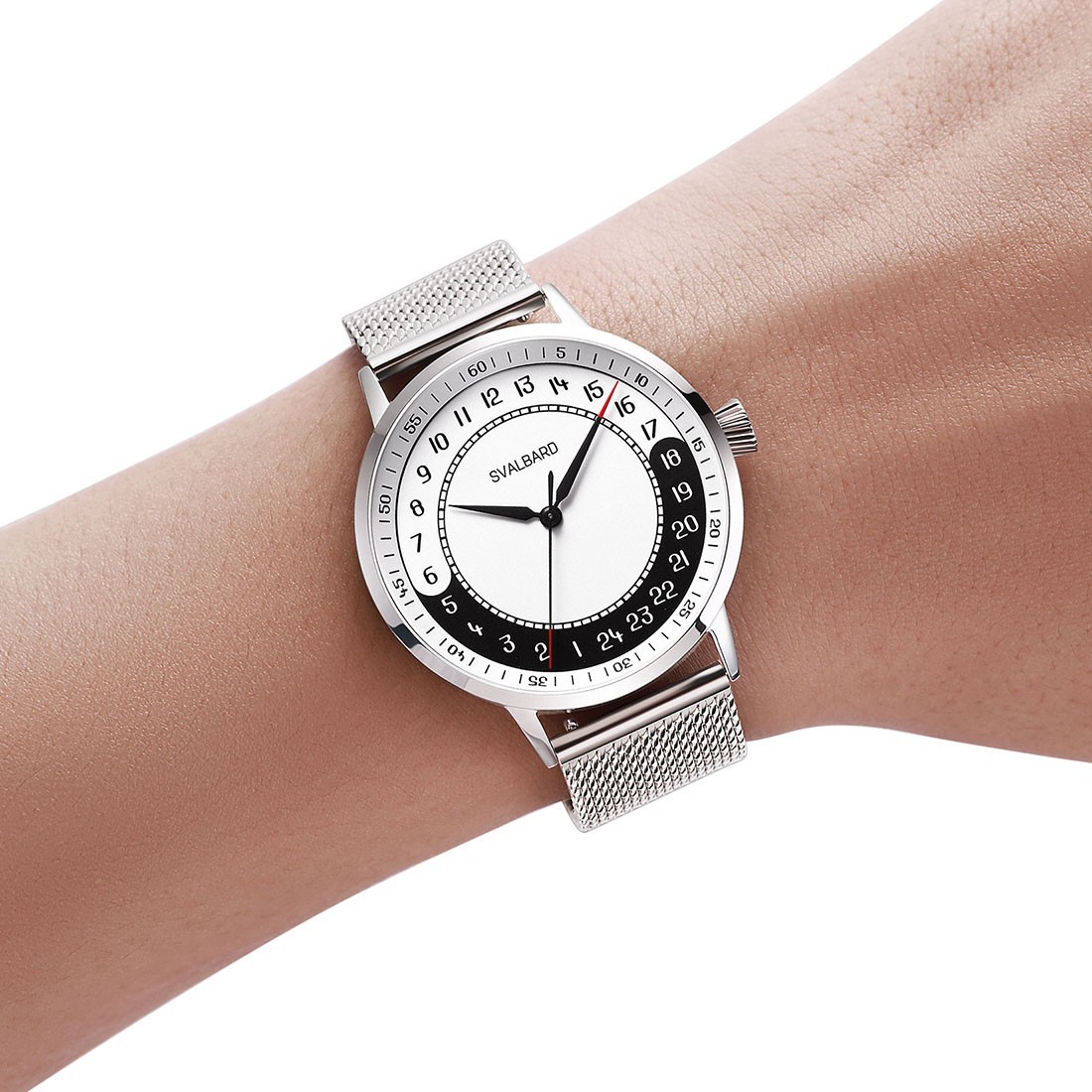 Svalbard YIN YANG 24h Swiss Quartz Steel White Black Men’s Watch