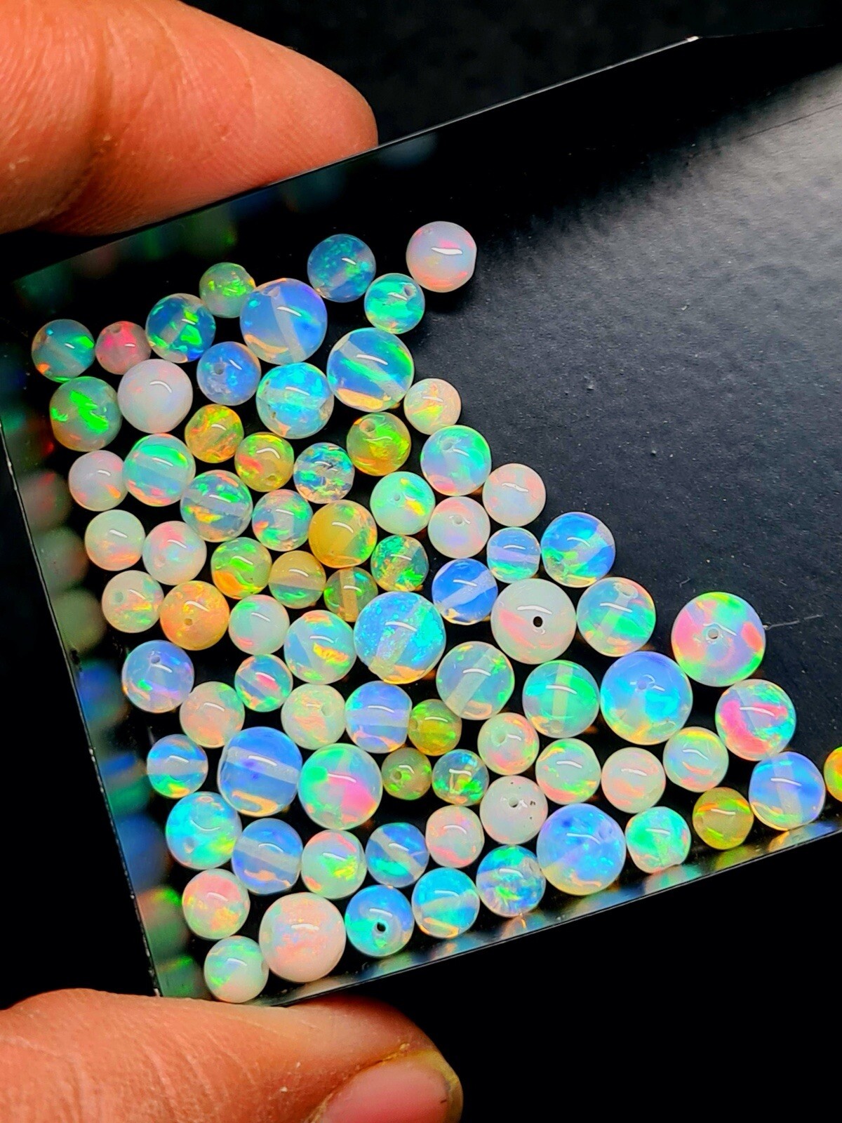 Natural Ethiopian Opal Beads – Smooth Opal Balls – Drilled Opal Balls – Opal