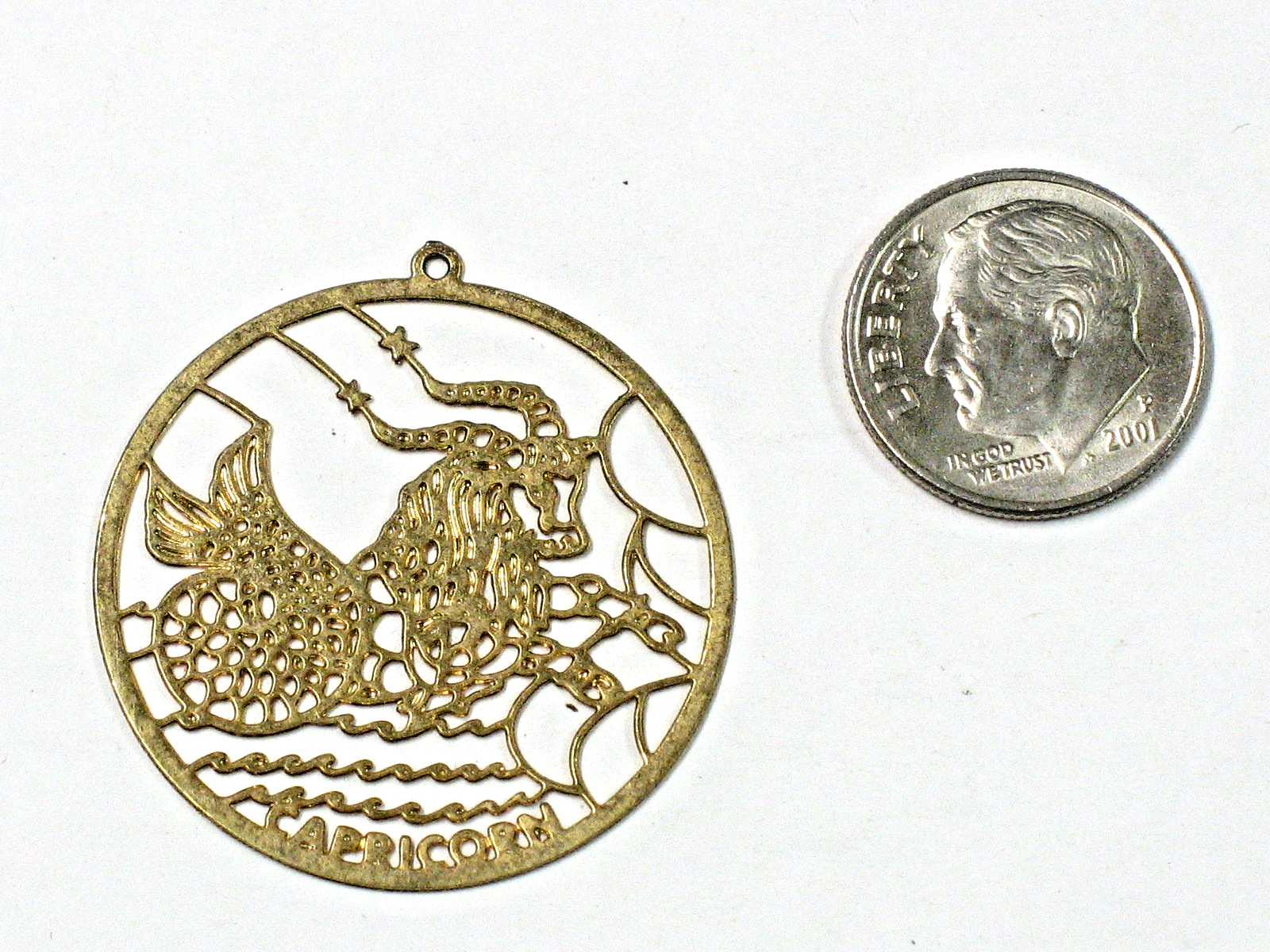 Capricorn Zodiac Gold Tone Pendant/Charm