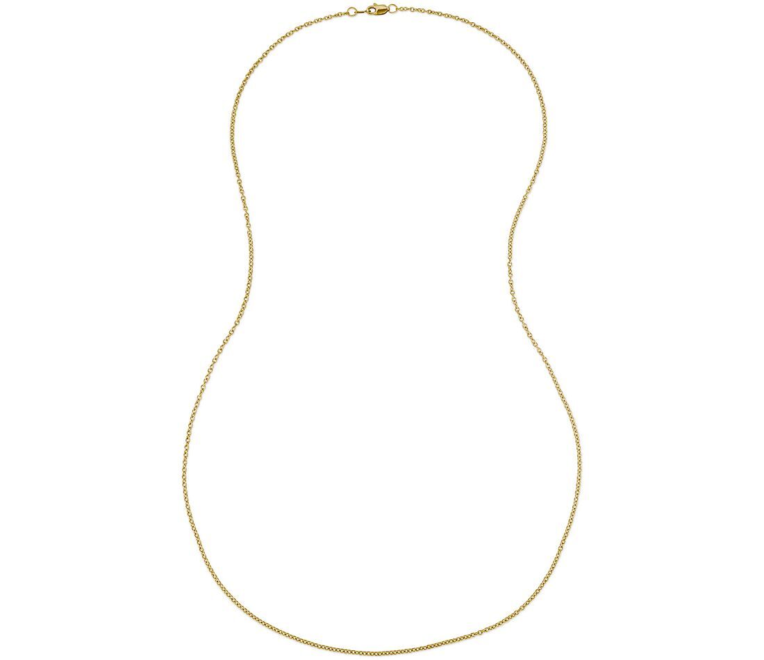 18K Yellow Gold Filled 16″-32inch 1.2mm Thin Cuban Curb Link Chain Necklace G70G