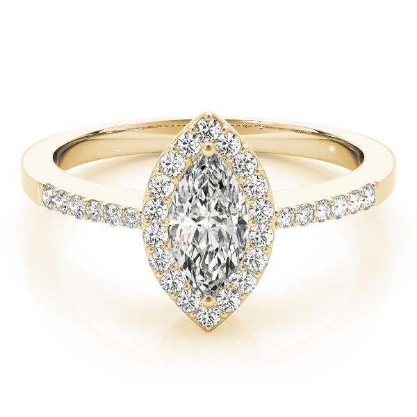 Marquise Halo Solitaire Engagement Ring Gold Lab Grown Diamond VS F 0.75-1.75 Ct