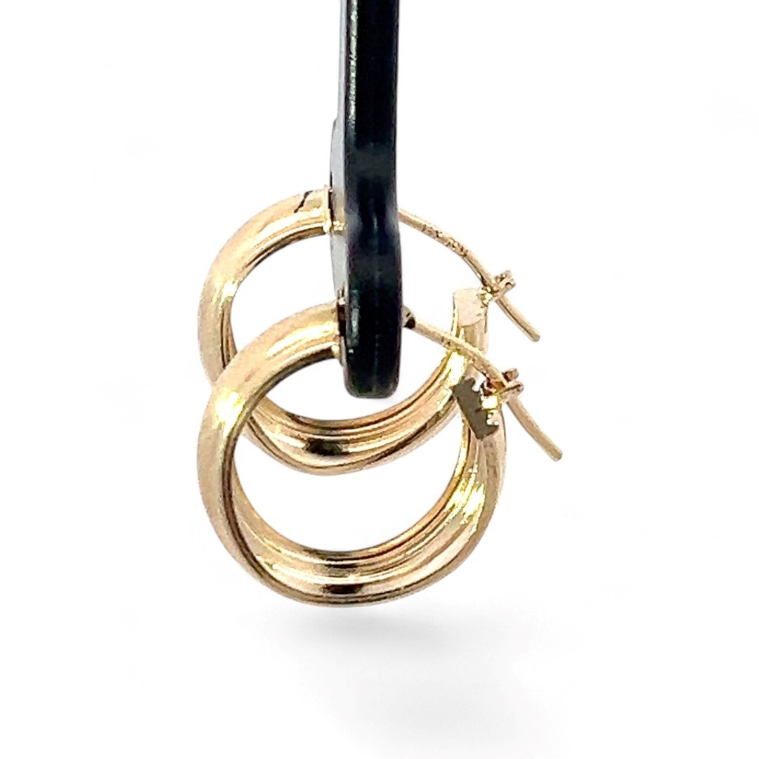 14k Yellow Gold 13.7mm Wide Hoop Earrings with Hinged Backs (KS1027812)