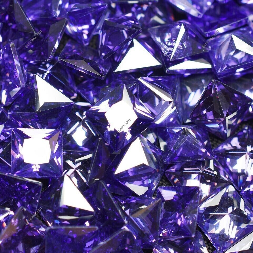 Natural CERTIFIED 21 Pcs Tanzanite Purple Square Cut Loose Gemstone 5×5 mm Lot