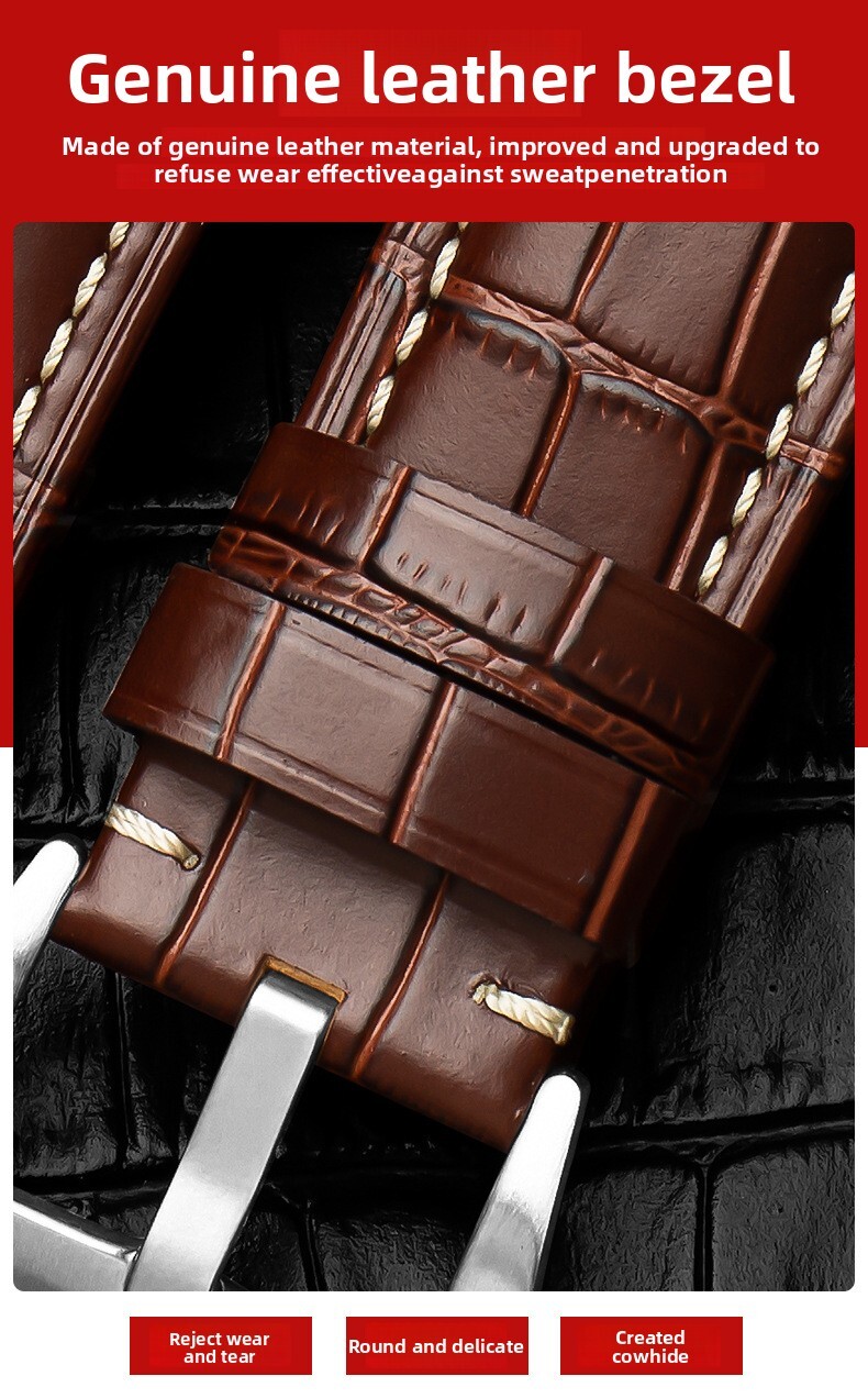 Premium Vintage Rugged Calf Genuine Leather Watch Strap 22 24 26mm for Panerai