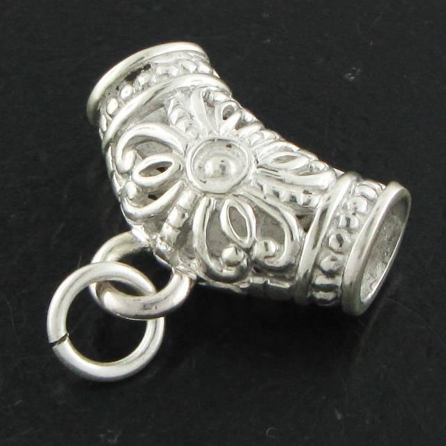925 Silver 4mm Diameter 4.4gr Bali Handmade Sterling Bail Finding, 7/8″ Wide