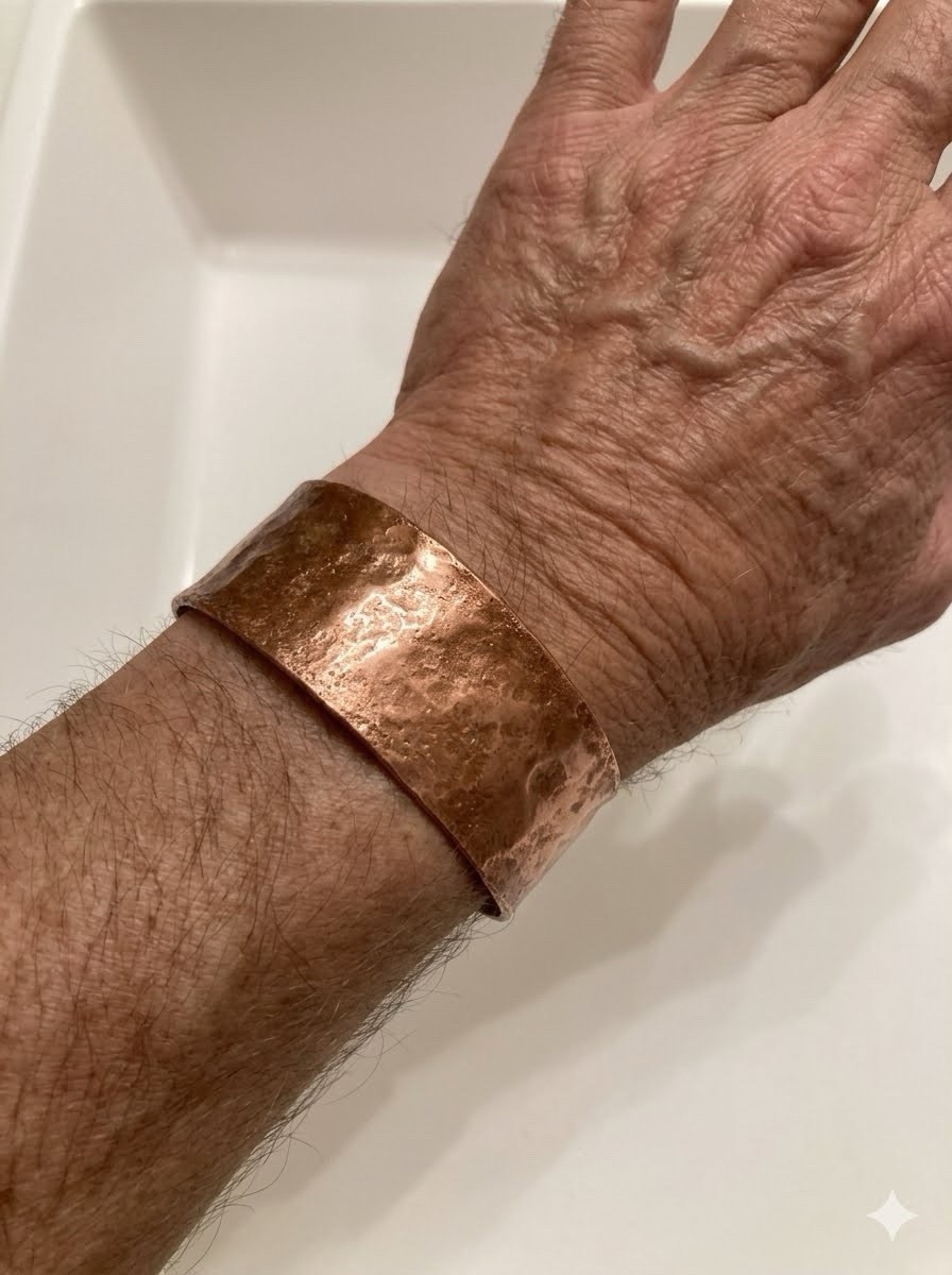 Hammered Copper Open Cuff Bracelet, 1.52 oz. 💯 % Copper size 6 to 6 1/4