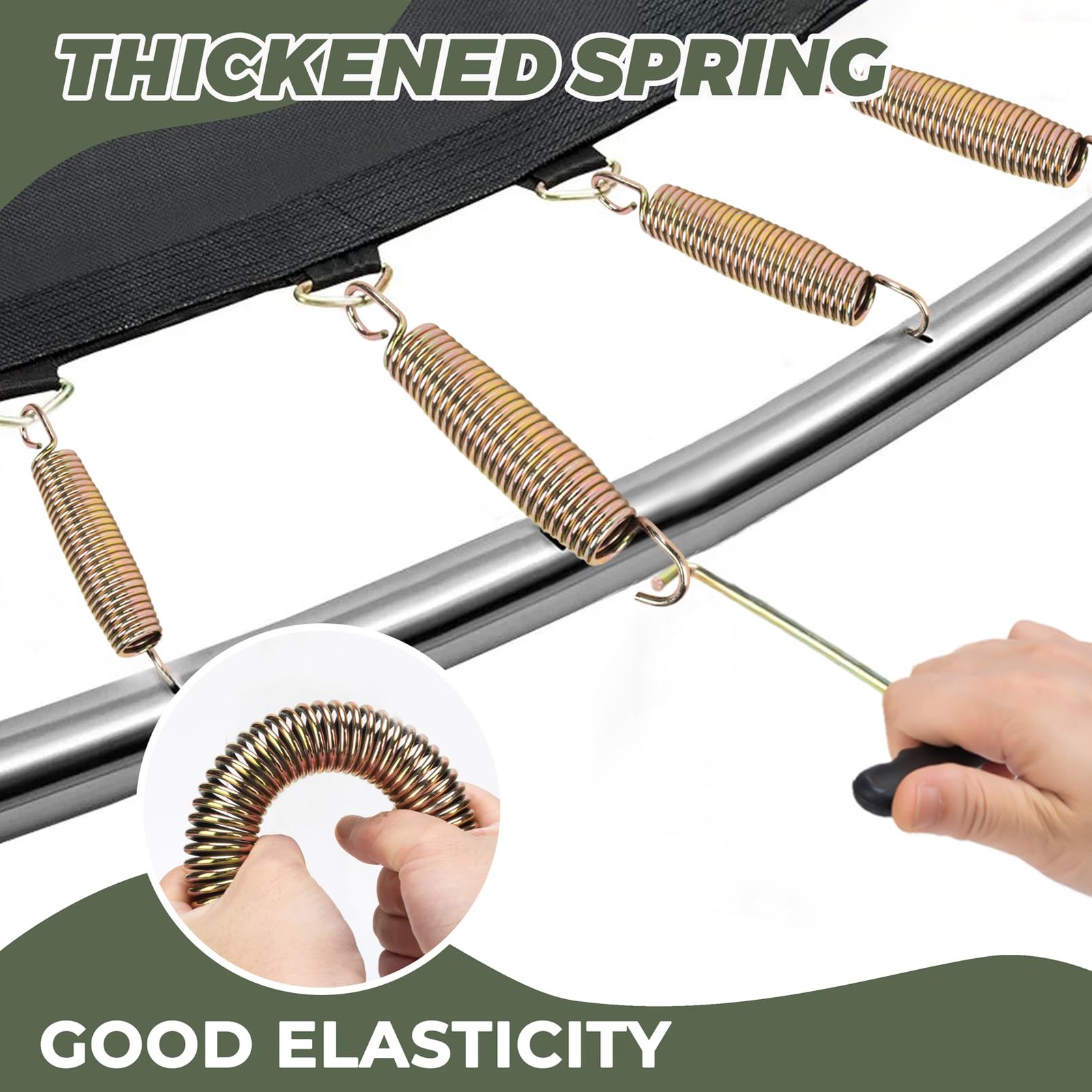 LOIUO Trampoline Springs Replacement 3.5″ to 8.5″ Galvanized Steel Heavy Duty Hi