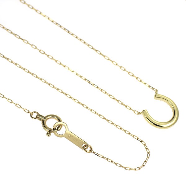 4℃ K10YG diamond pendant necklace horseshoe – Auth free shipping from Japan- Aut