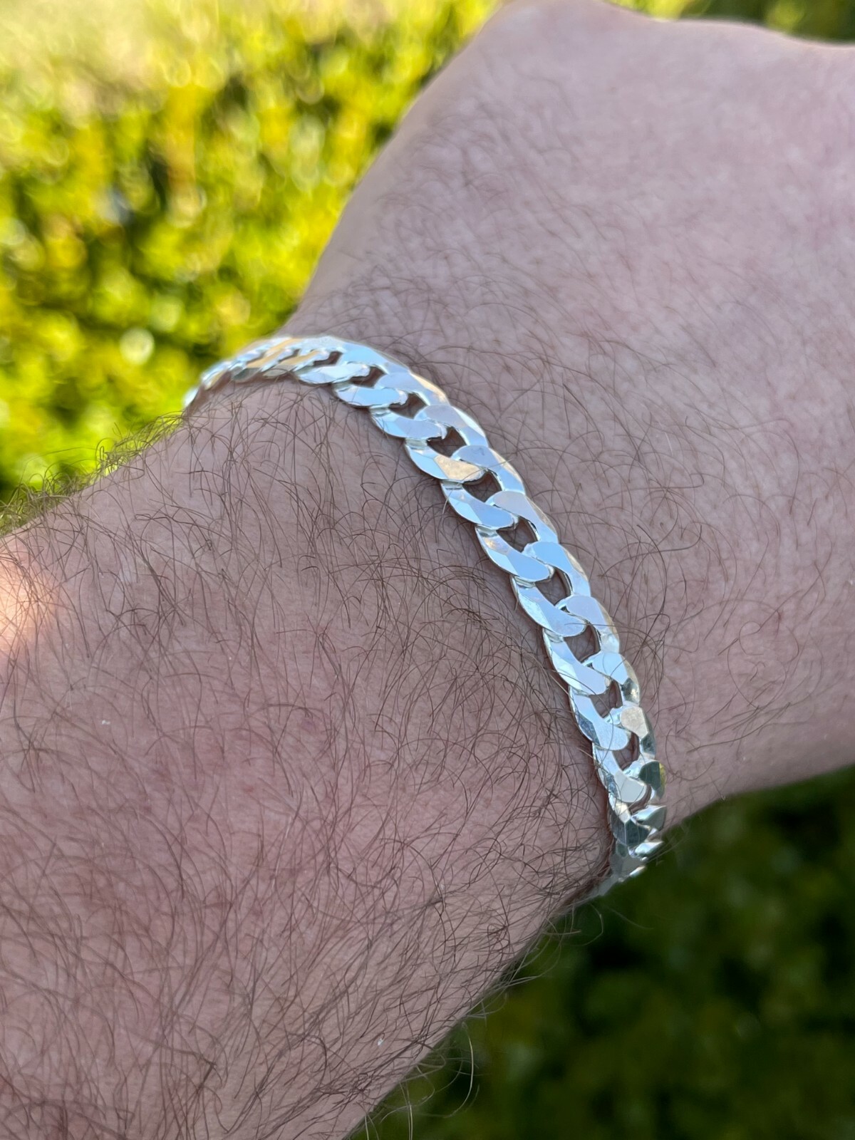 8mm Mens Miami Cuban Bracelet Real Solid 925 Sterling Silver 7″ 7.5″ 8″ 8.5″ 9″