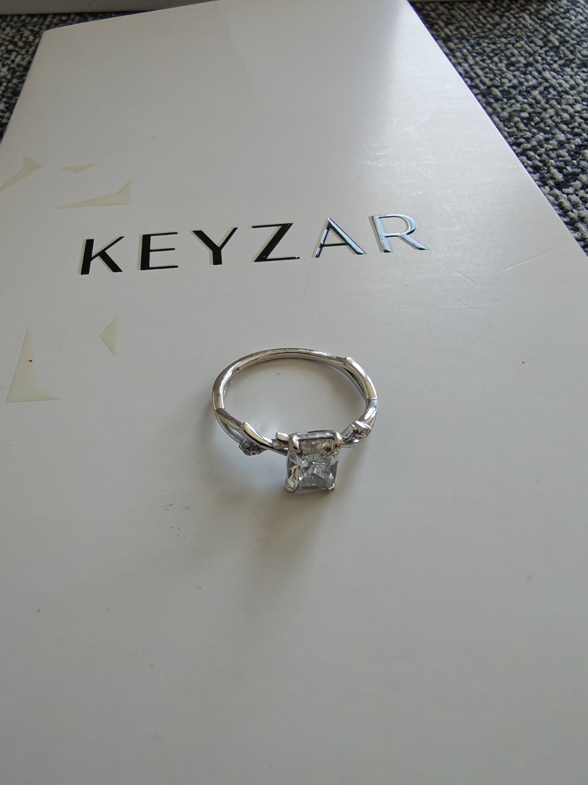 1.06 Carat Diamond Engagement Ring White Gold Band Radiant Cut F VS2 Lab Grown