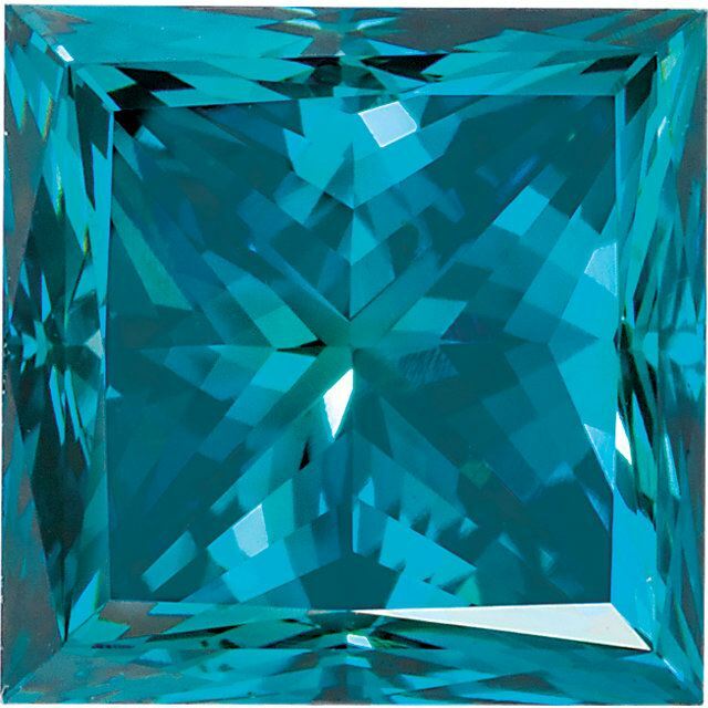 Natural Extra Fine Teal Blue Diamond – Square Princess – VS2-SI1 – Africa – Extr
