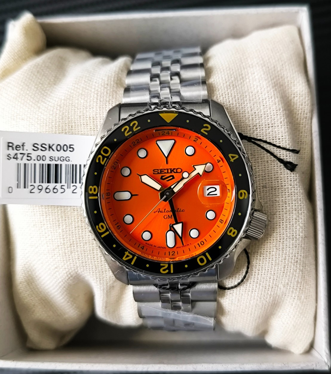 Seiko 5 Sports SKX Sports Style GMT Orange dial JAPAN SSK005-MINT