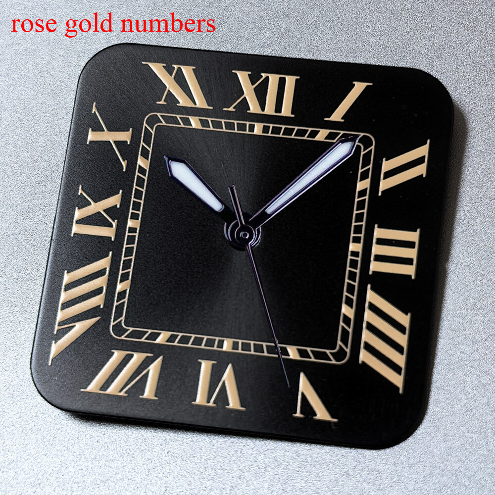 42mm Silver Gold Square Watch Case 27mm Dial White Blue Black fit NH35 NH36 NH38