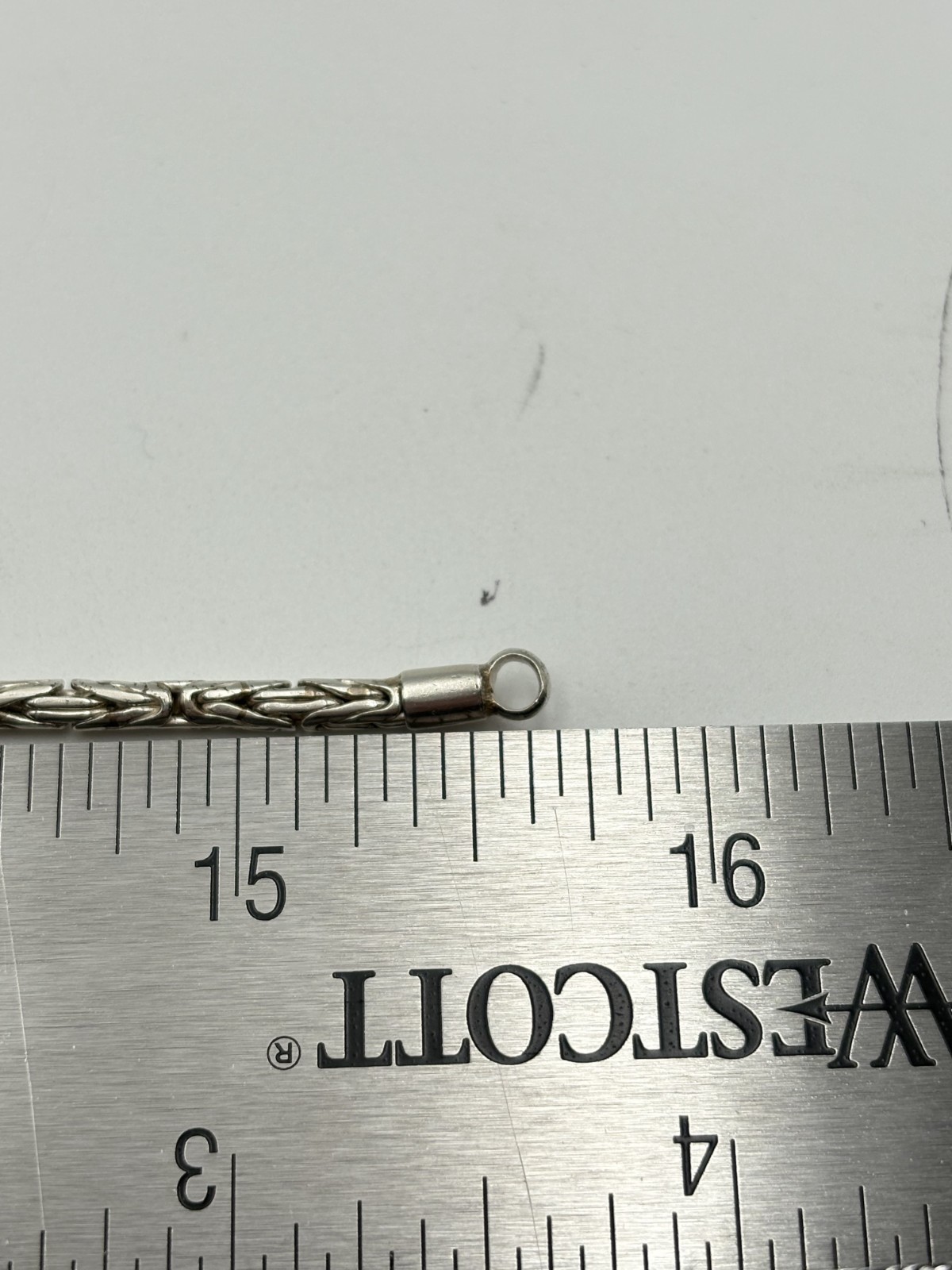 STERLING SILVER 925 HOOK 15.5″ BALI BYZANTINE CHAIN NECKLACE 2.7 mm wide 17.4g