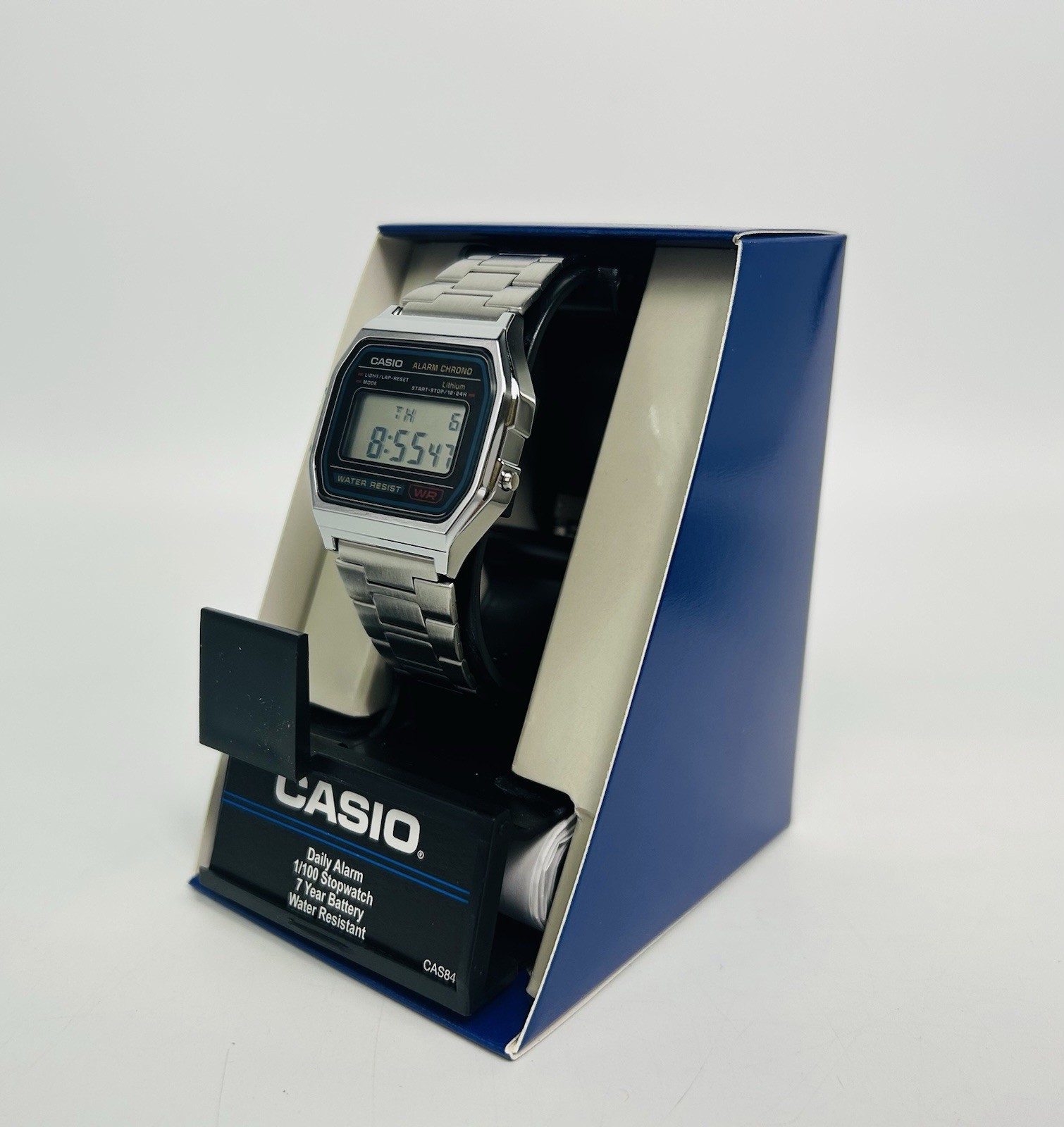 Casio A158WA Series – Unisex Digital Watch – Vintage – WR – Silver *NEW Defect *