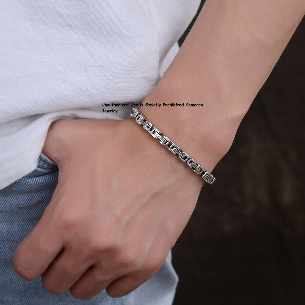 Solid S925 Sterling Silver Chain Dragon 5mm Byzantine Link Bracelet 7.1-7.9inch