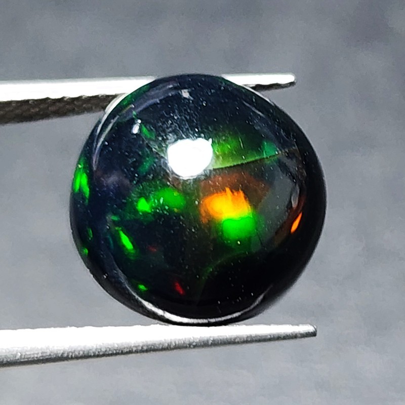 Natural Ethiopian Welo Honeycomb Black Opal Round AAA Fire Loose Gemstone 4.85Ct