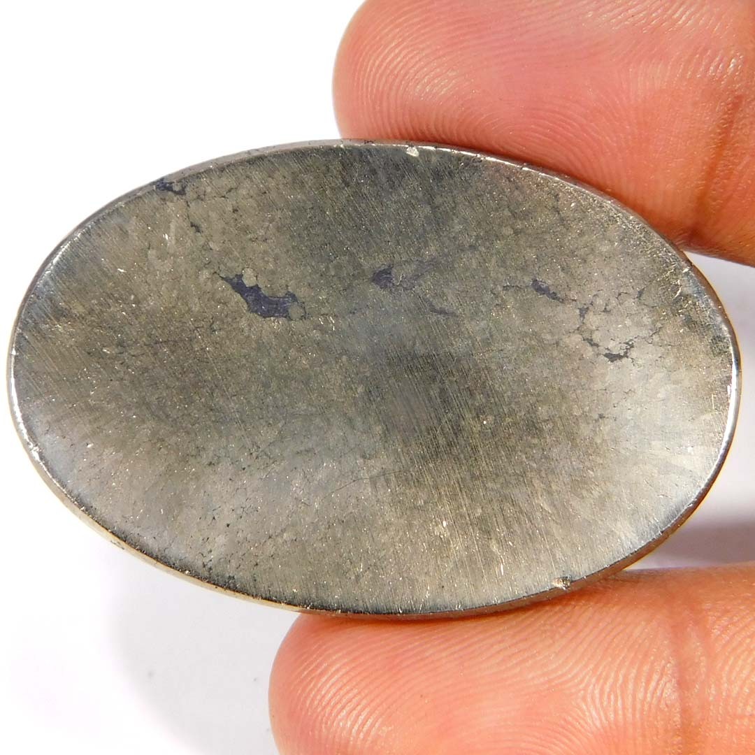 Natural FABULOUS Pyrite Druzy 141.90Cts. Oval Cabochon Loose Gemstone