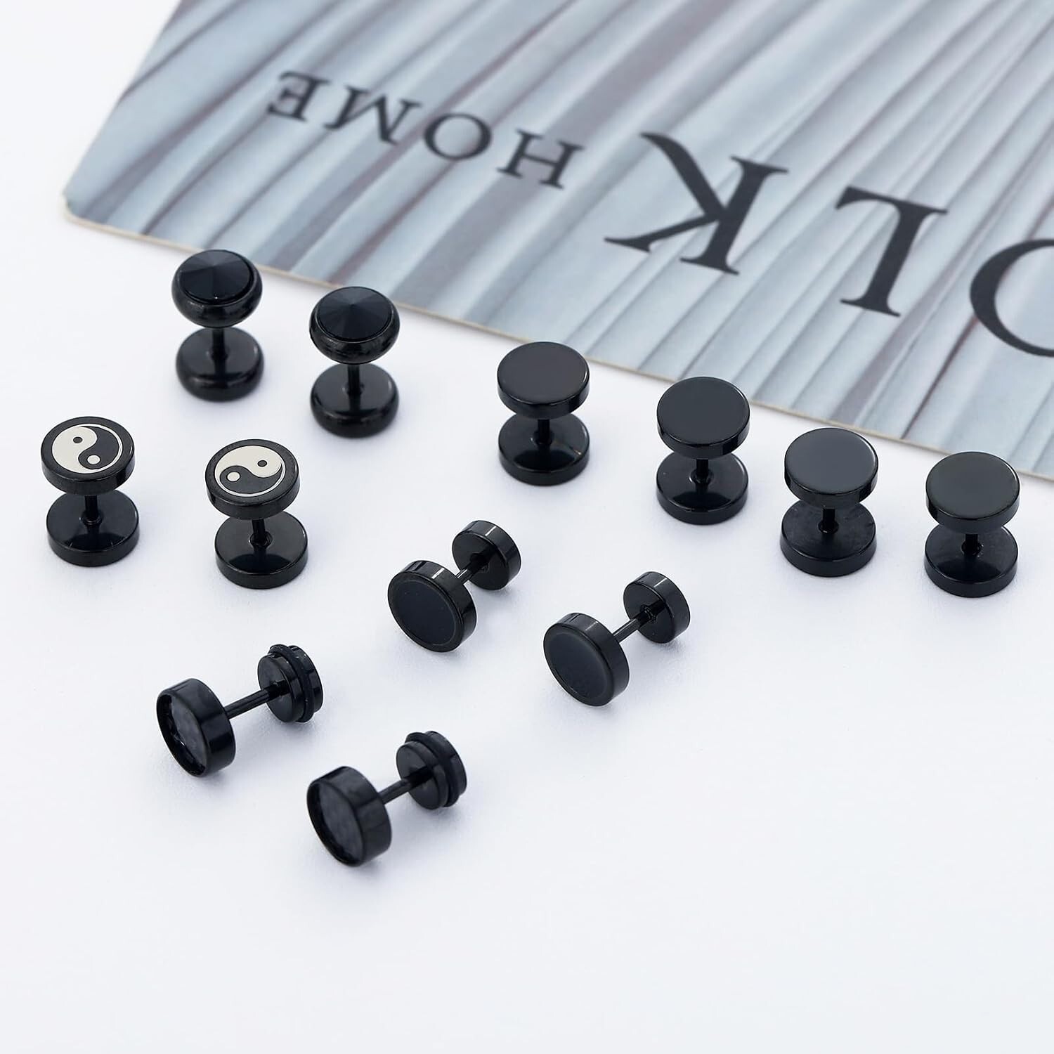 Aretes De Iman Para Hombre Set De Pendientes Acero Inoxidable Hipoalergénico New