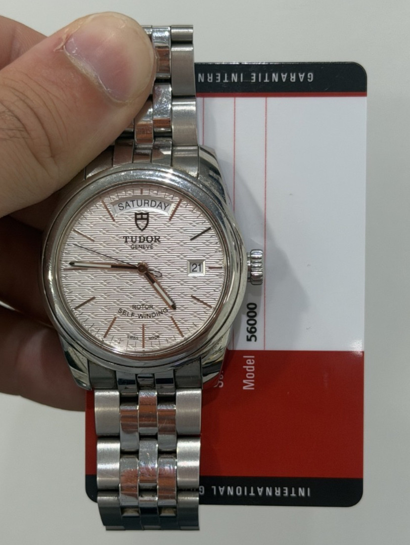 2019 Tudor Glamour Date-Day 56000 Watch Steel Silver Texture Dial Automatic 39mm