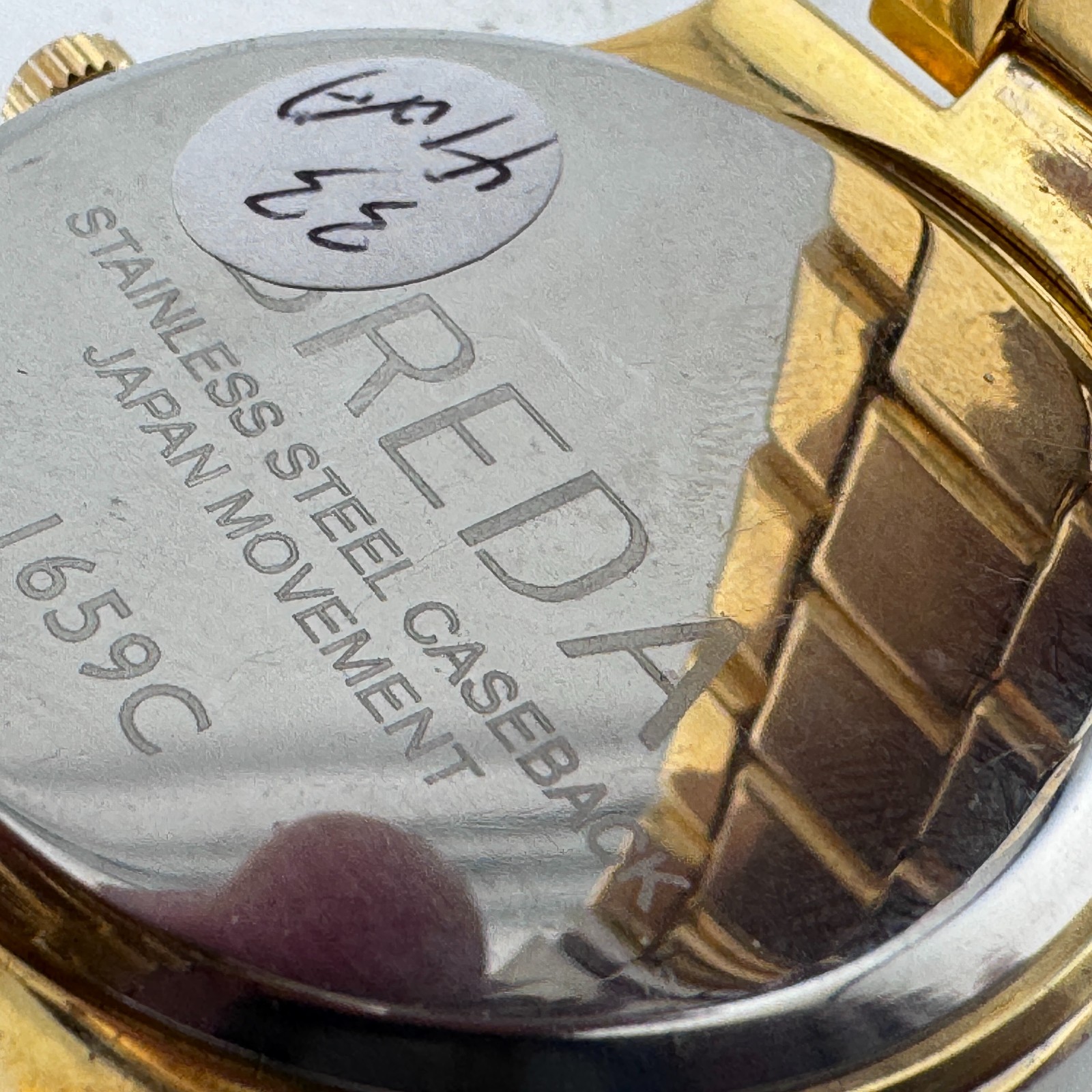 Breda Quartz Watch Men 42mm Gold Tone Japan Movt Easy Read Analog New Battery 7″