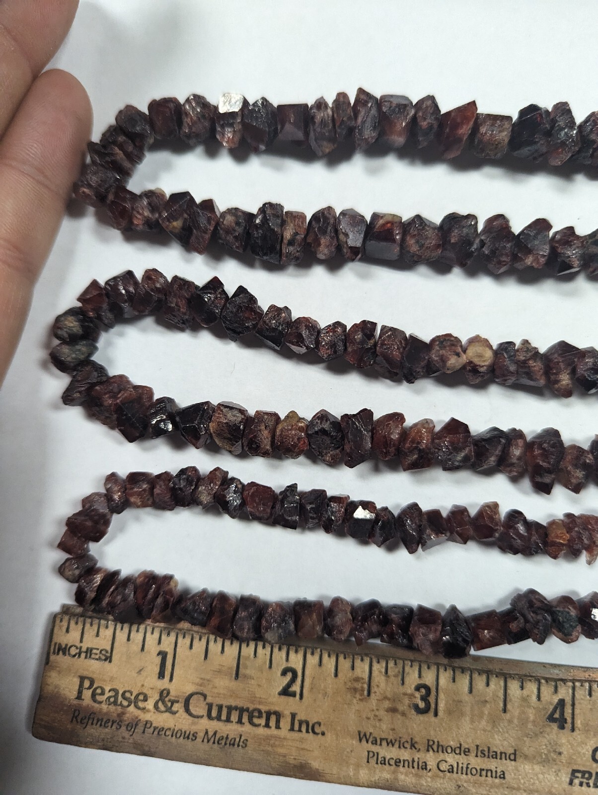 Beautiful Natural Red Zircon Crystal Necklace Gemstone Strand RARE