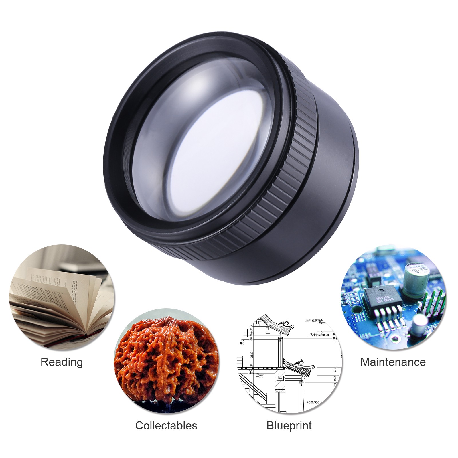 40X Jewelers Loupe Magnifier Light Jewelry Eye Loop Pocket Magnifying Glass Coin
