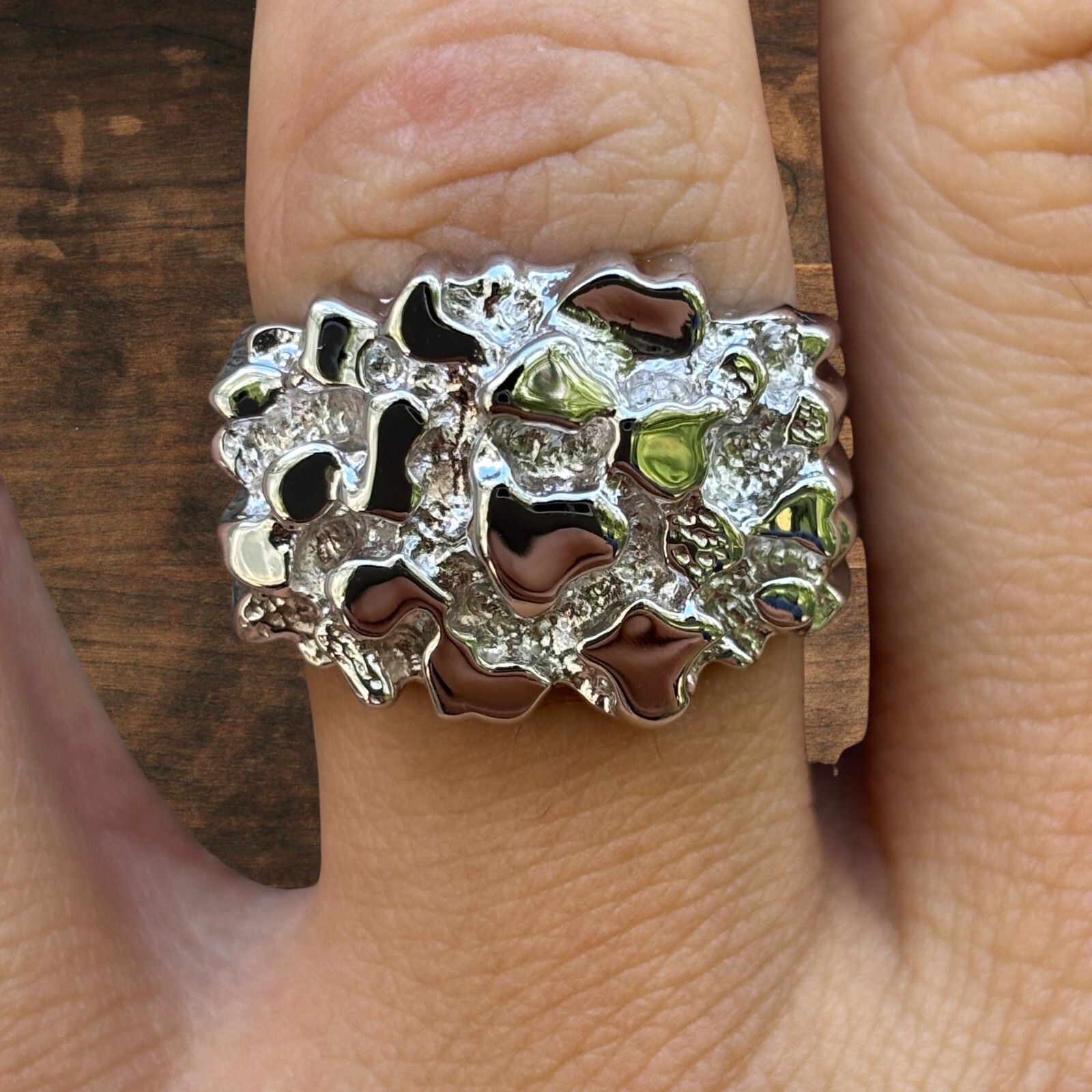 Nugget Ring – Real 925 Sterling Silver or 14k Yellow Vermeil or 14k Rose Vermeil