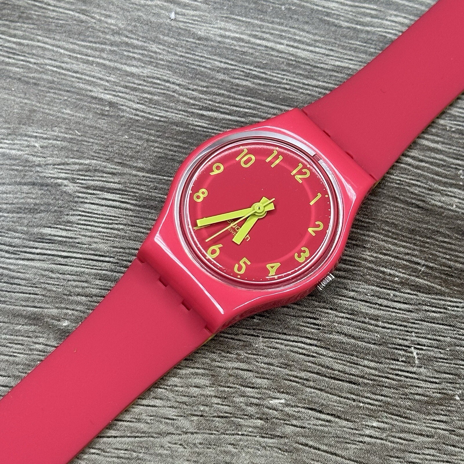NEW✅ LIMITED✅ Swatch BIKO ROSE Pink Silicone Wrap Around Ladies Watch LP131