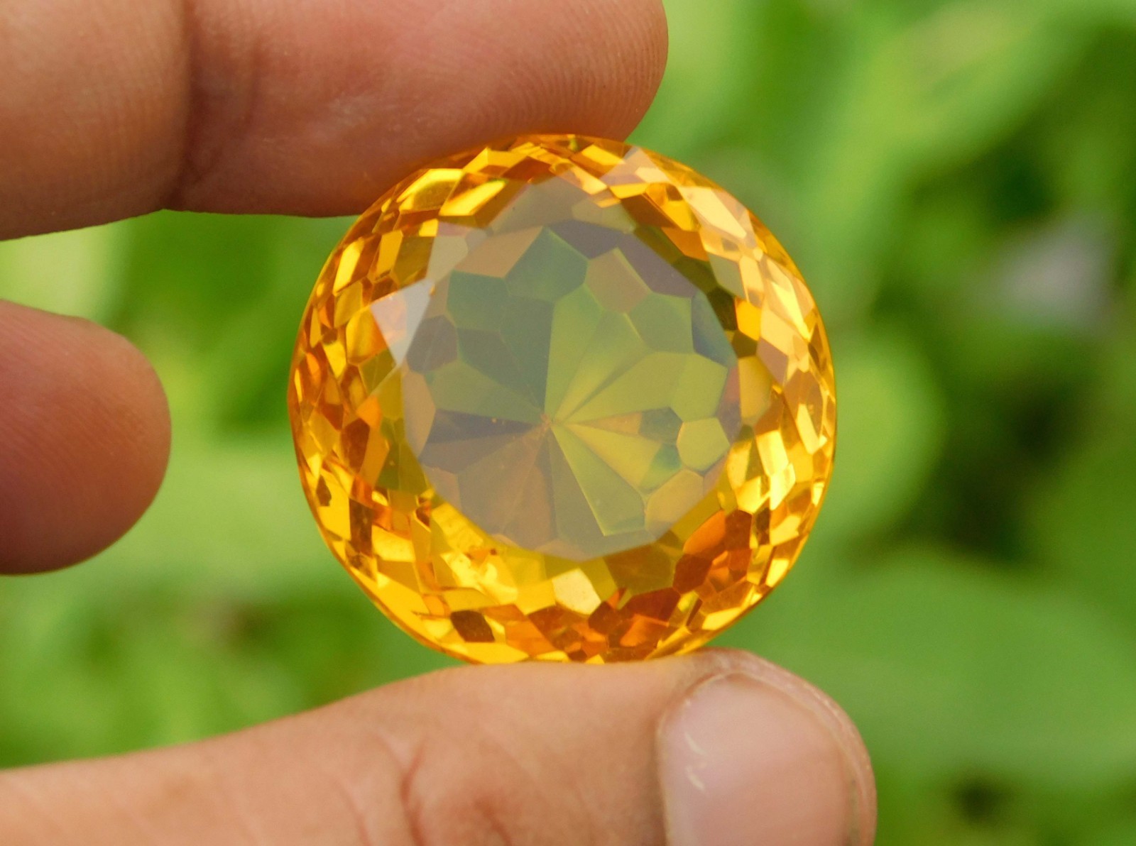 Certified 85.15Ct Natural Brazilian Round Cut Yellow Citrine Loose Gemstone