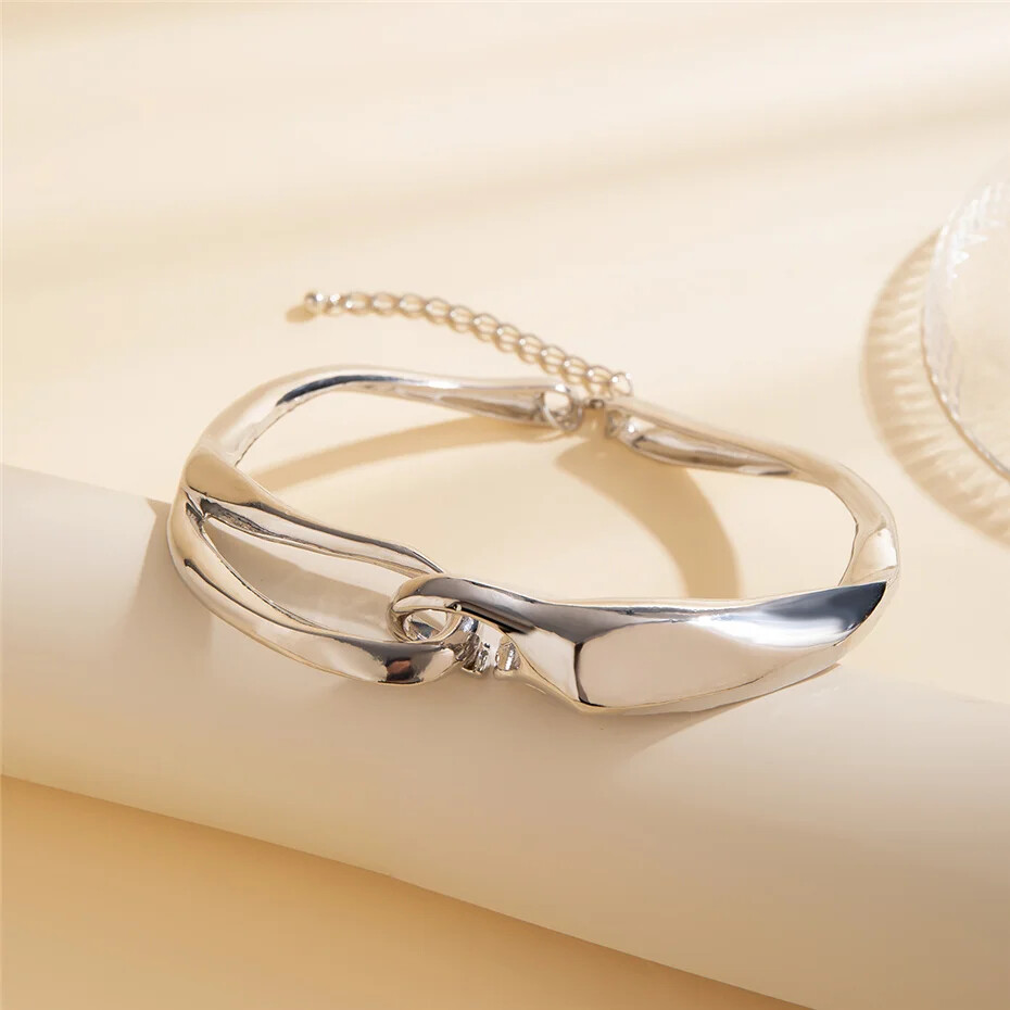 Chunky Necklace Statement Irregular Big Exaggerated Modern Gold Silver Collar