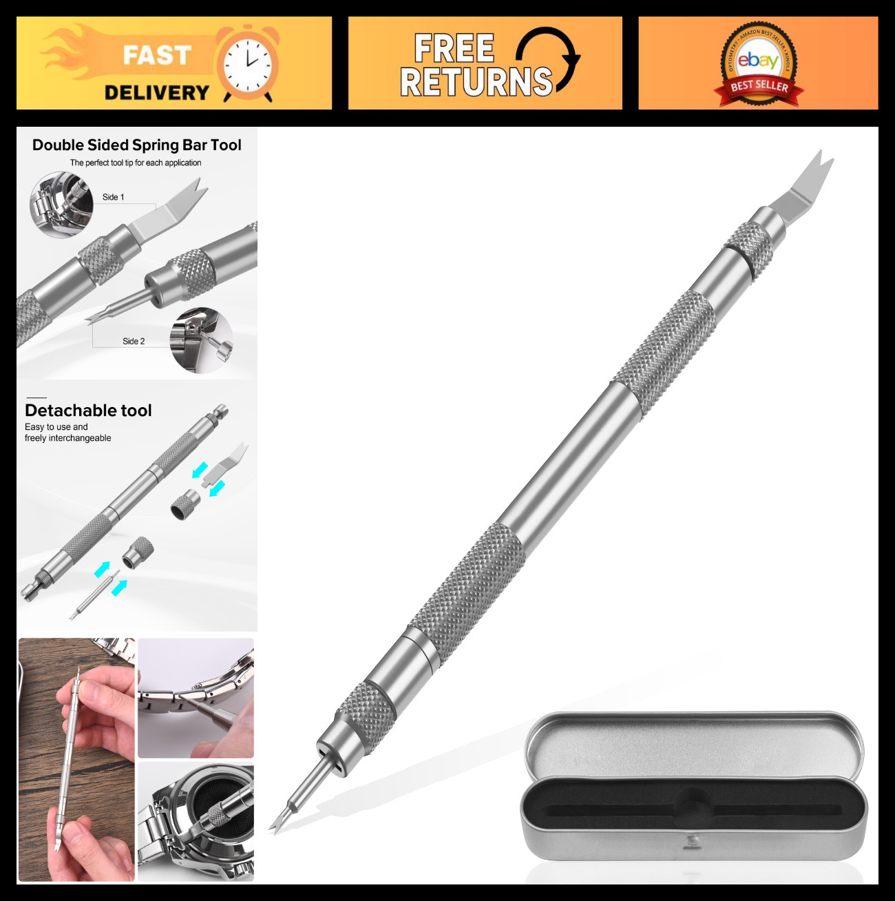 Watch Spring Bar Tool – Adjustable Band Pins Replacement Tool for Watch Straps